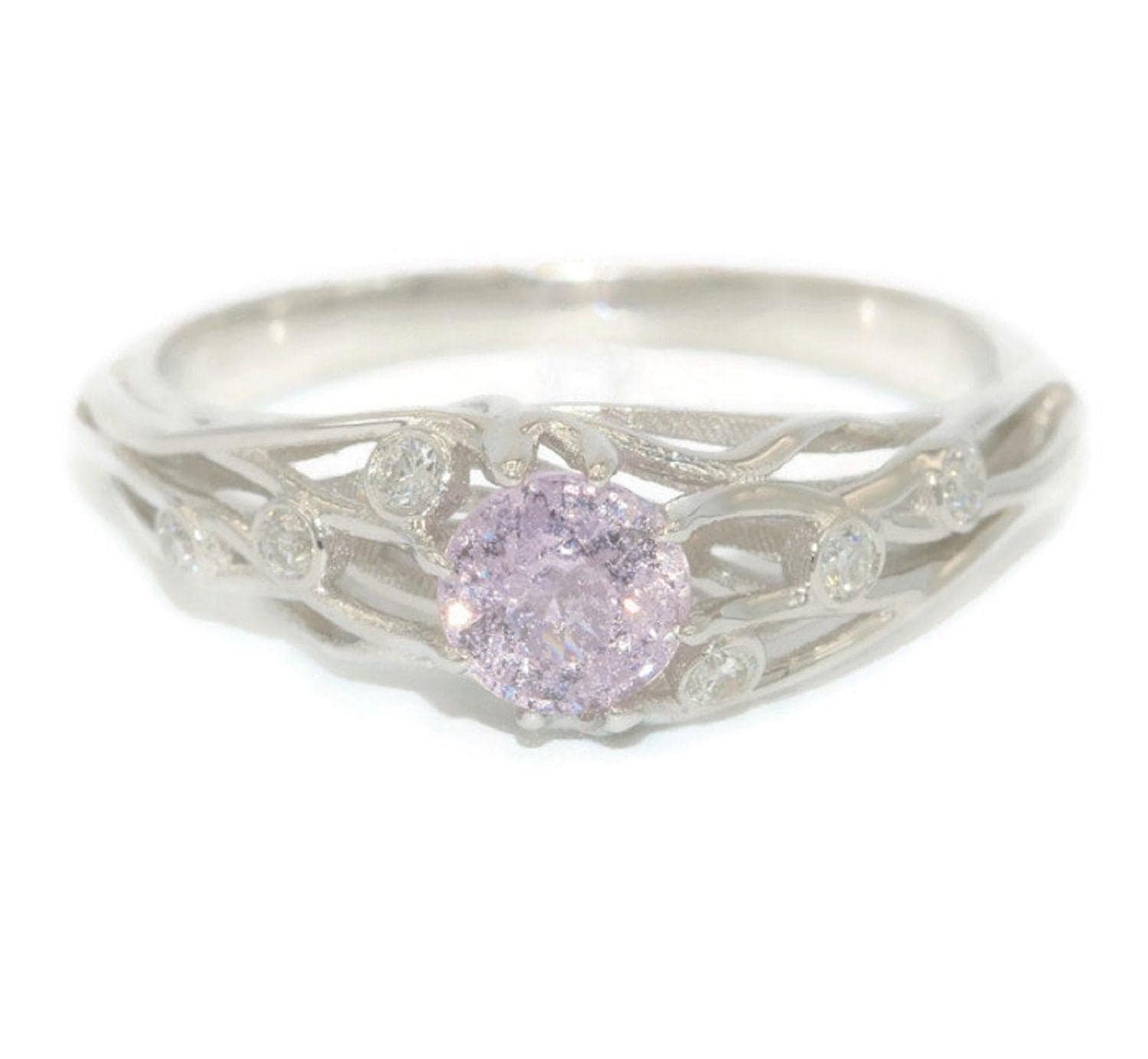 5 mm Pink Natural Sapphire Unique Nature Inspired Ring