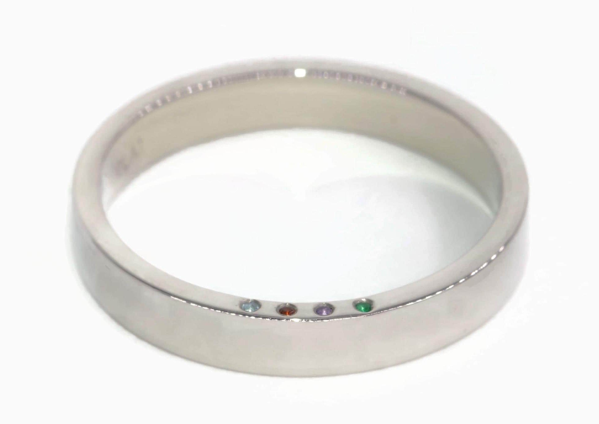 4 mm Unisex Eternity Band with Hidden Birthstones Custom Made