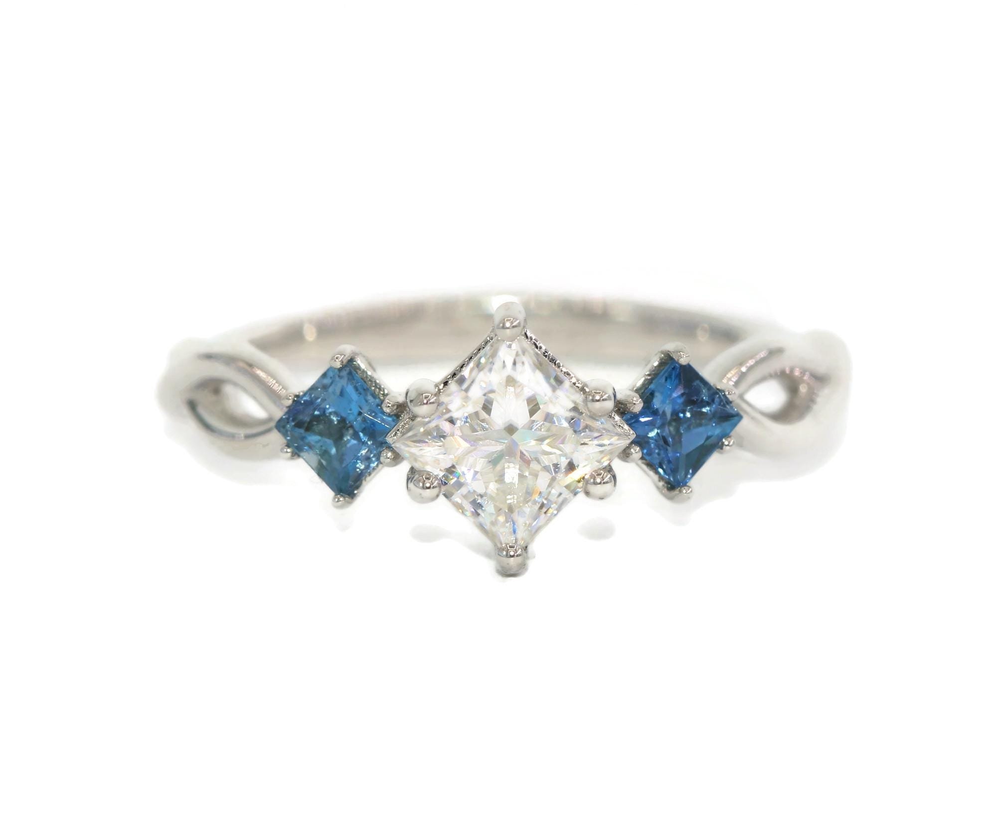 1 ct IGI Certified Lab Diamond 3 Stone Princess Engagement Ring