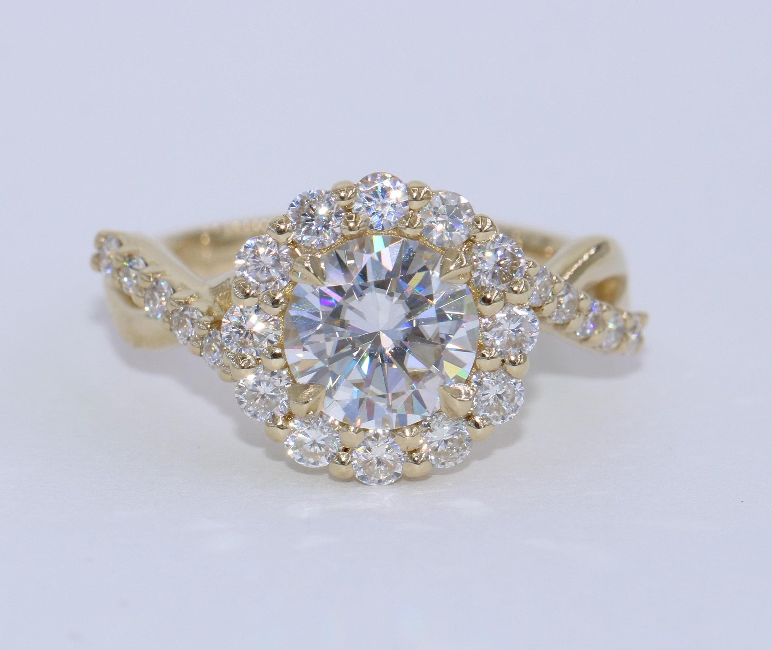 1.5 ct IGI Certified Lab Diamond Engagement Ring and Wedding Band Bridal Set