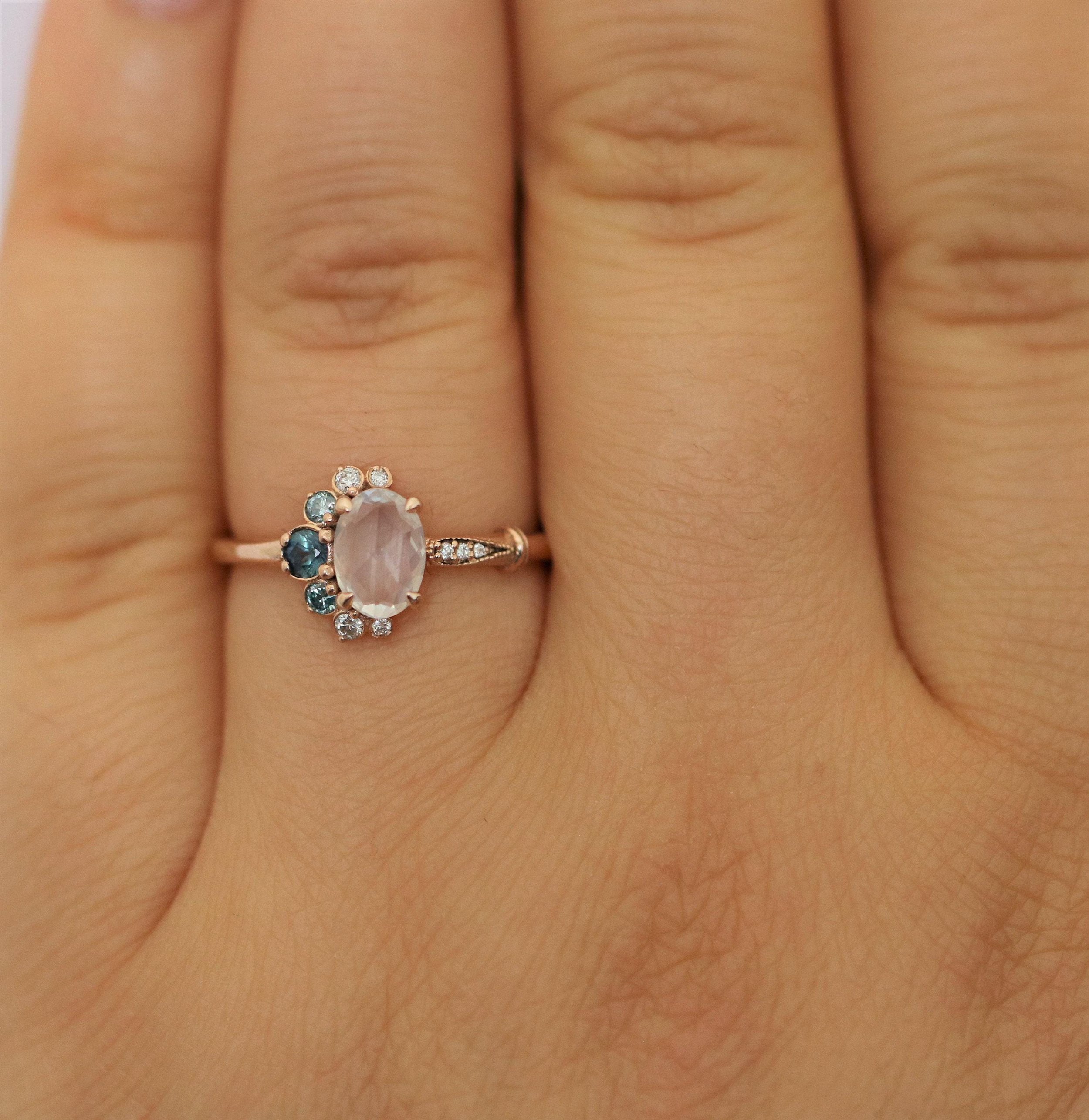 Ethically sourced gemstone bridal rings by Irina