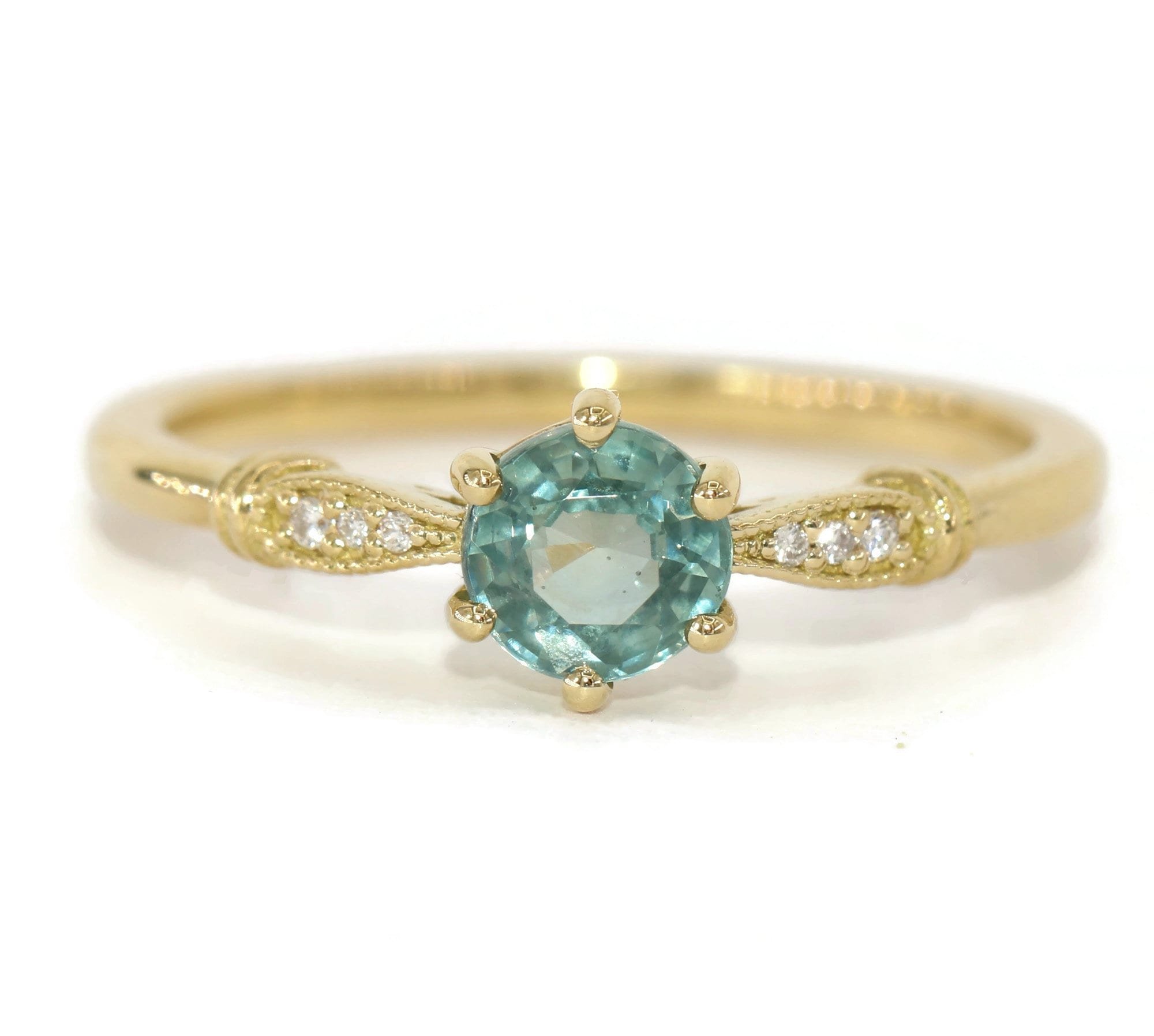 Vintage Style Inspired Pastel Montana Sapphire Ring
