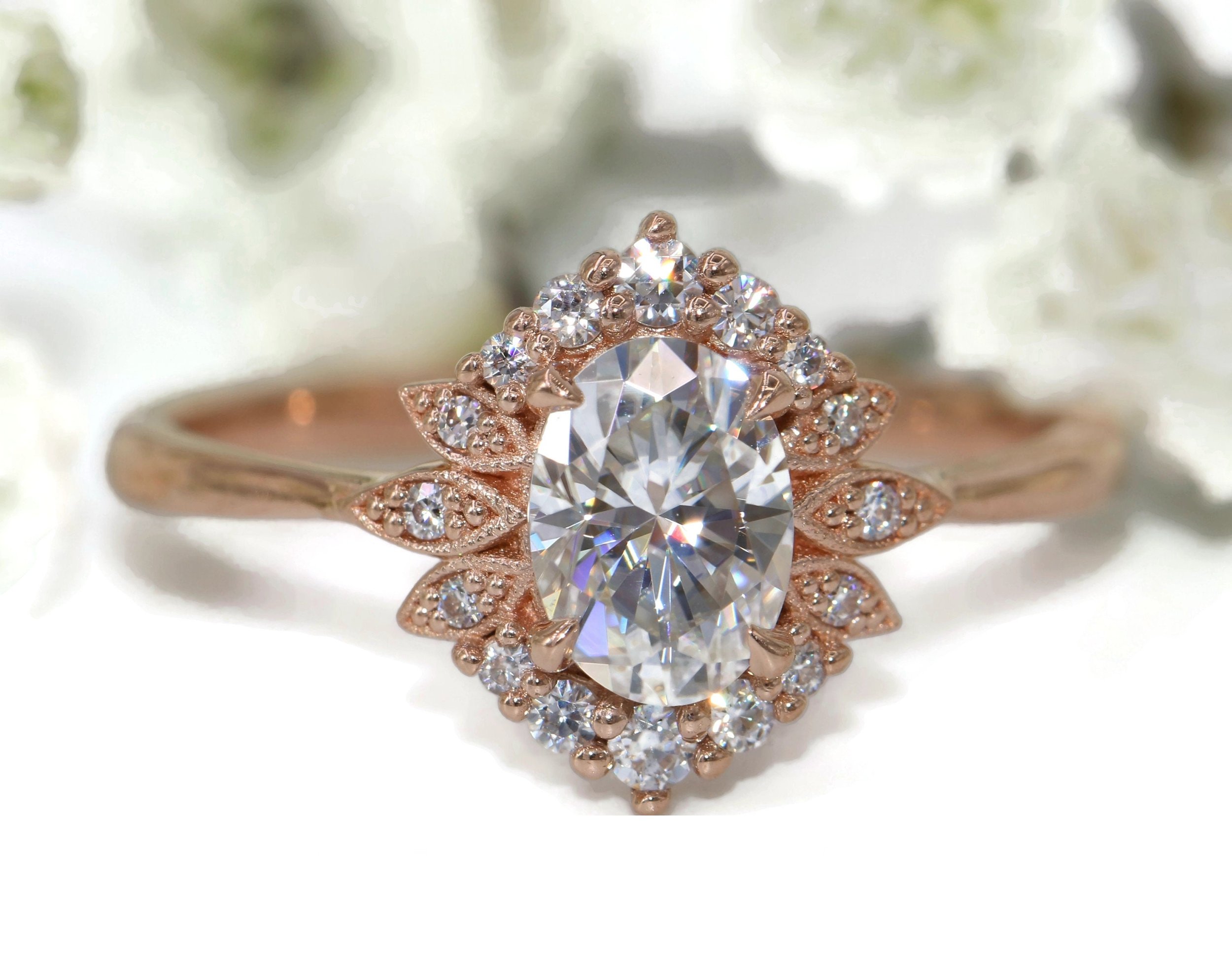 Oval 1 ct IGI Certified Lab Diamond Edwardian Style Inspired Engagement Ring