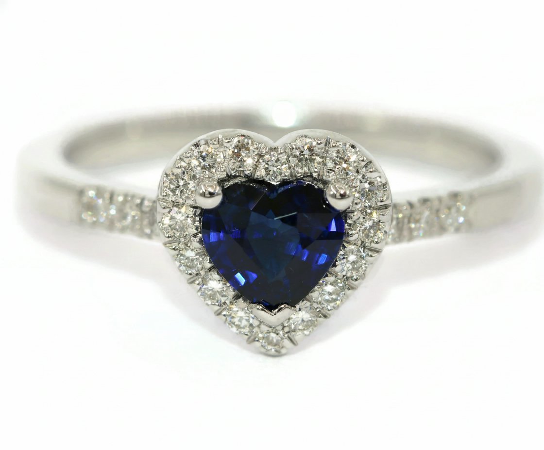 Heart Natural Ceylon Sapphire Romantic Ring