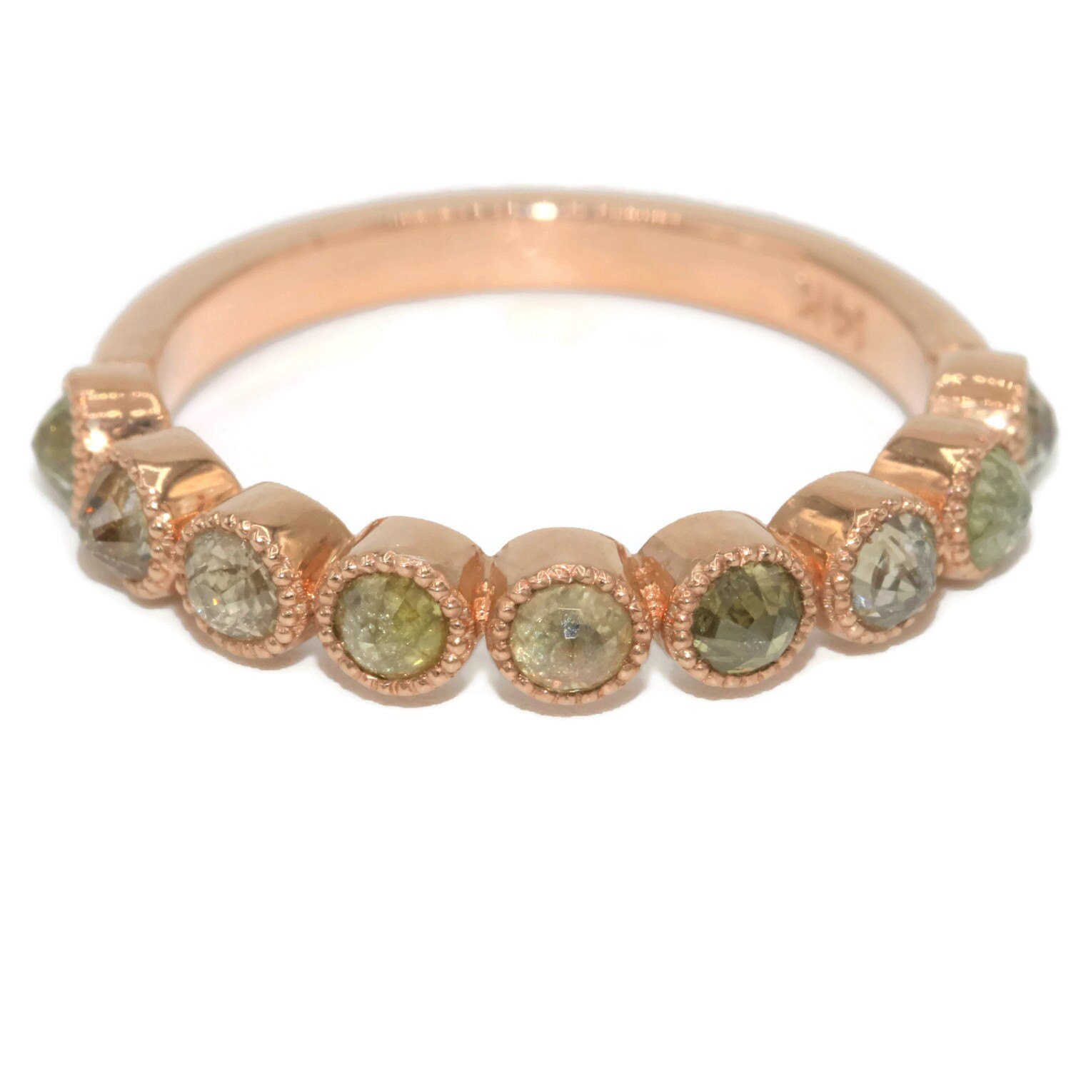 1.7 carat Rose Cut Natural Diamonds Wedding Band