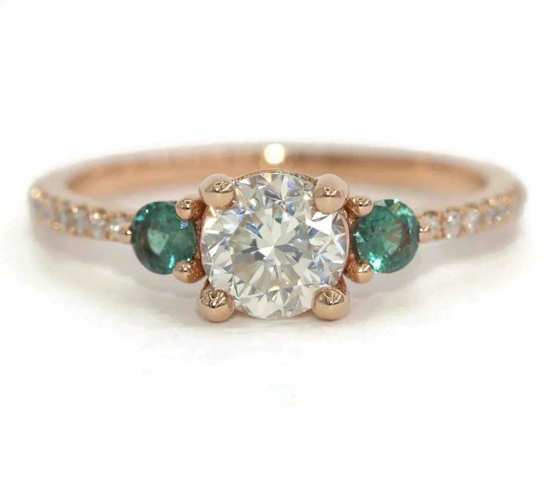 1 ct IGI Certified Lab Diamond Three Stone Engagement Ring