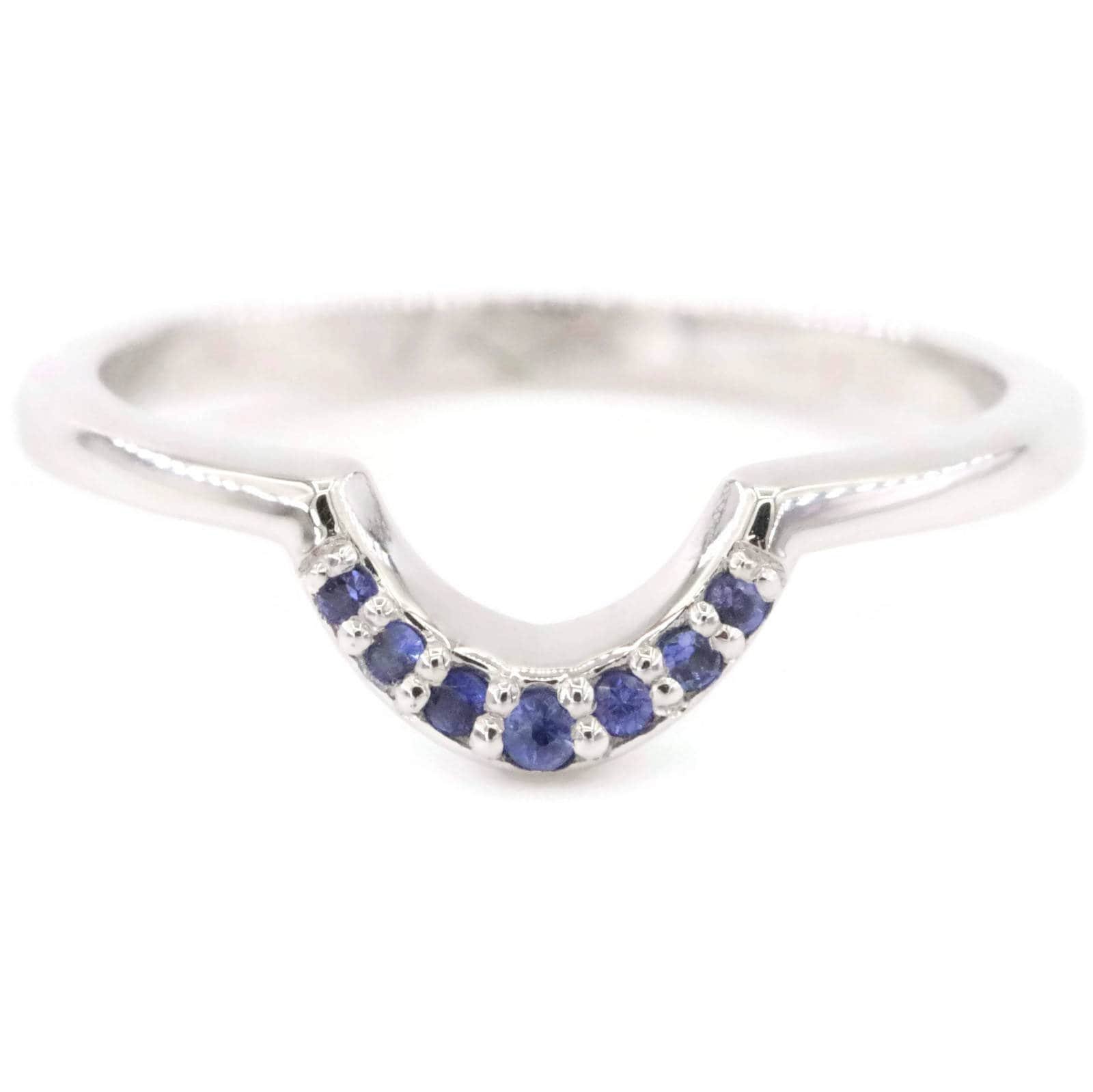 Sapphire U shape Curved Nesting Wedding Band