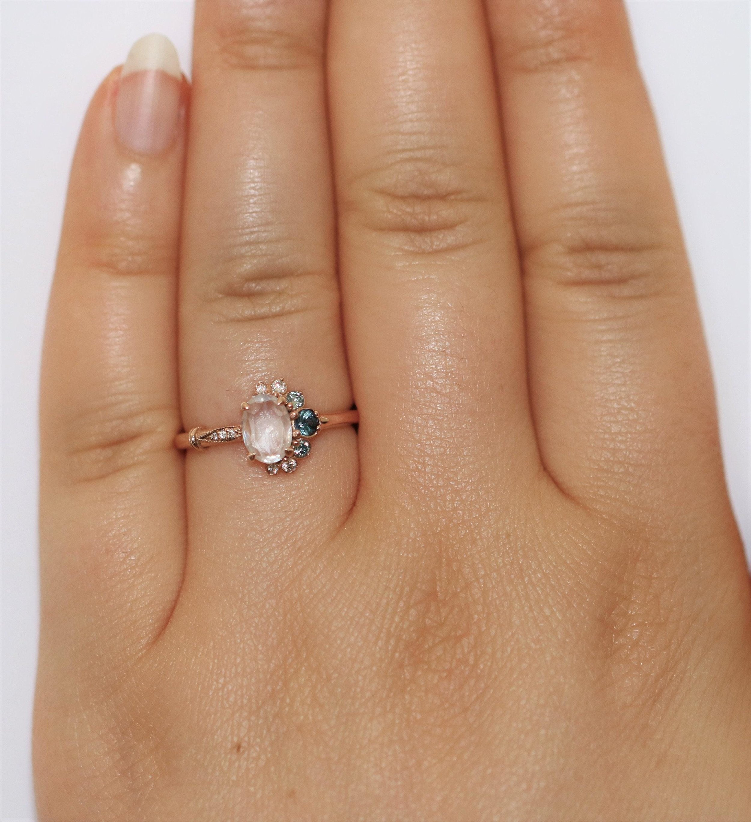 Rare 14k pink gold Engagement Rings