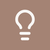 Lightbulb icon on a brown background