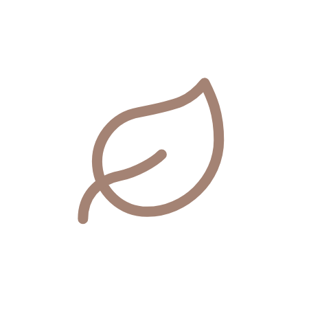 Simple line drawing of a leaf inside a white circle with a black background.