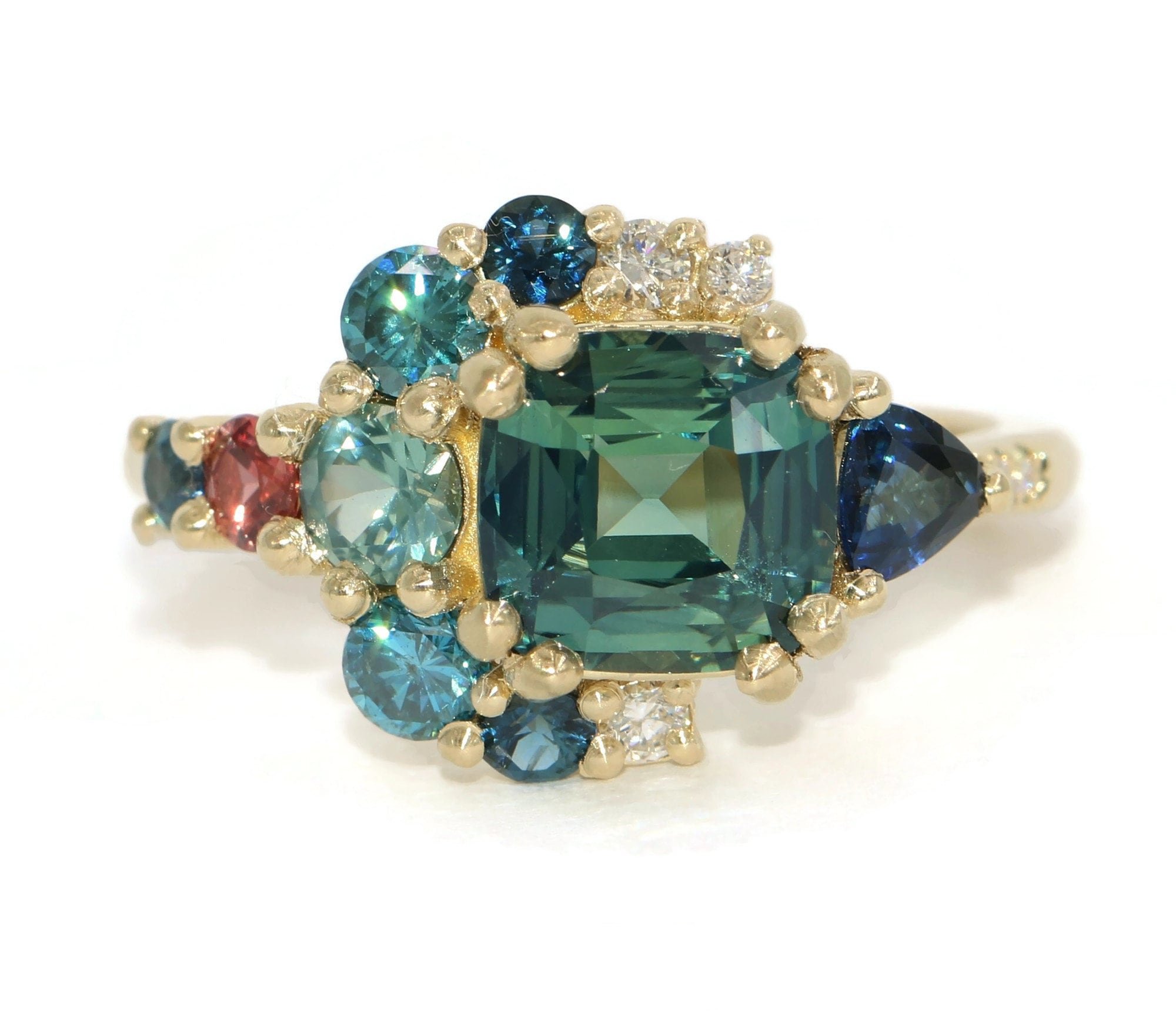 Ombré Cluster Engagement Ring, SETTING ONLY