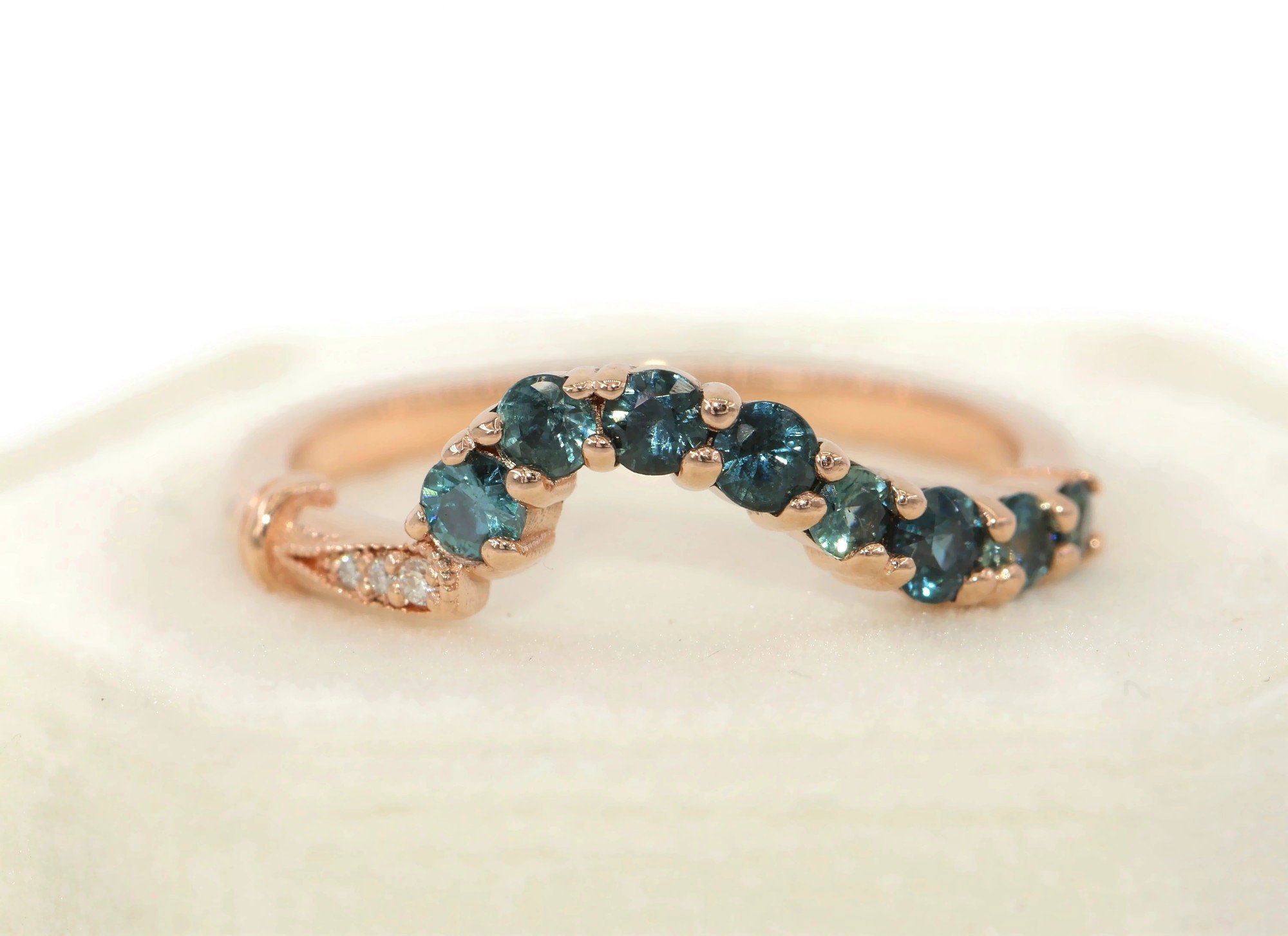 Cluster Ombre Curved Ring Custom Made