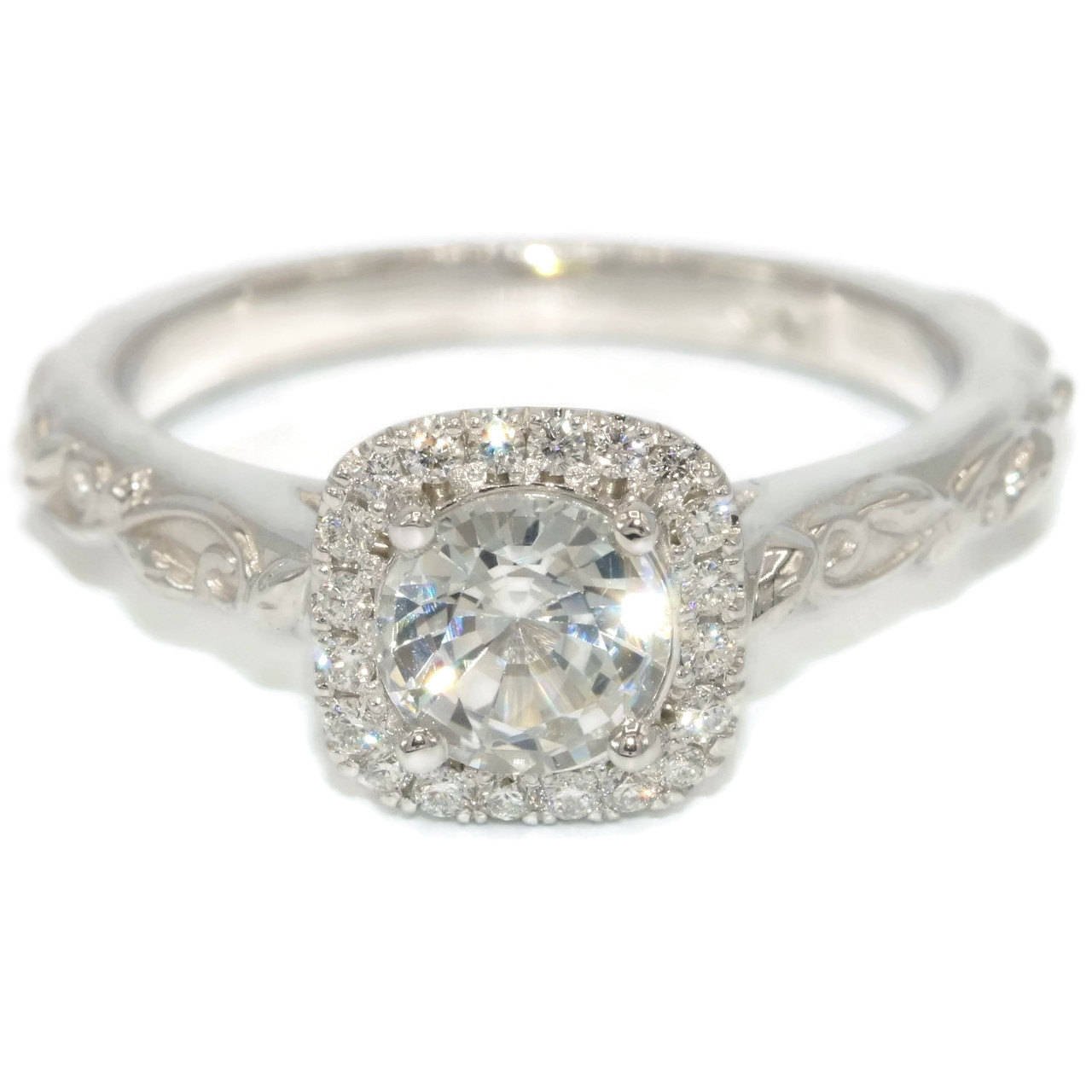 1 ct IGI Certified Lab Diamond Vine Leaf Scroll Engagement Bridal Rings Set