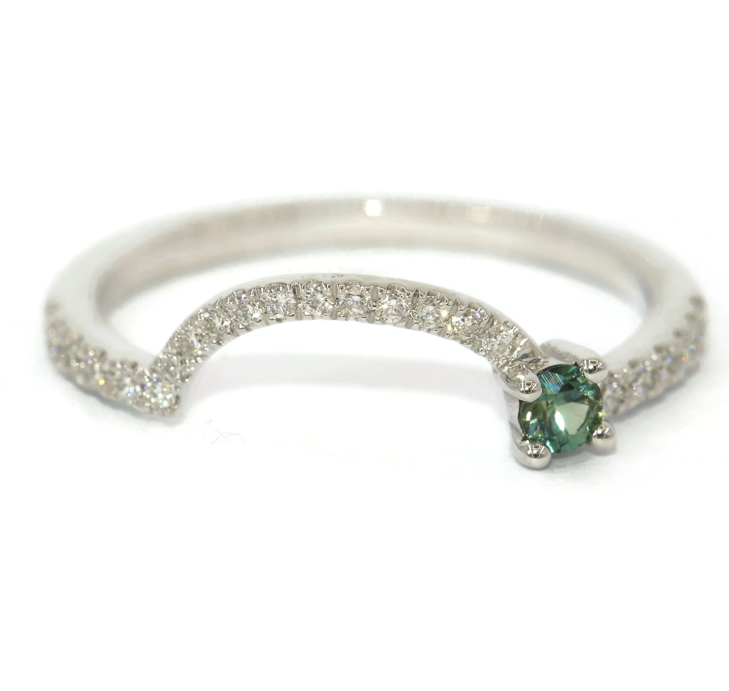 U shape Curved Half Circle Nesting Wedding Band Custom-made