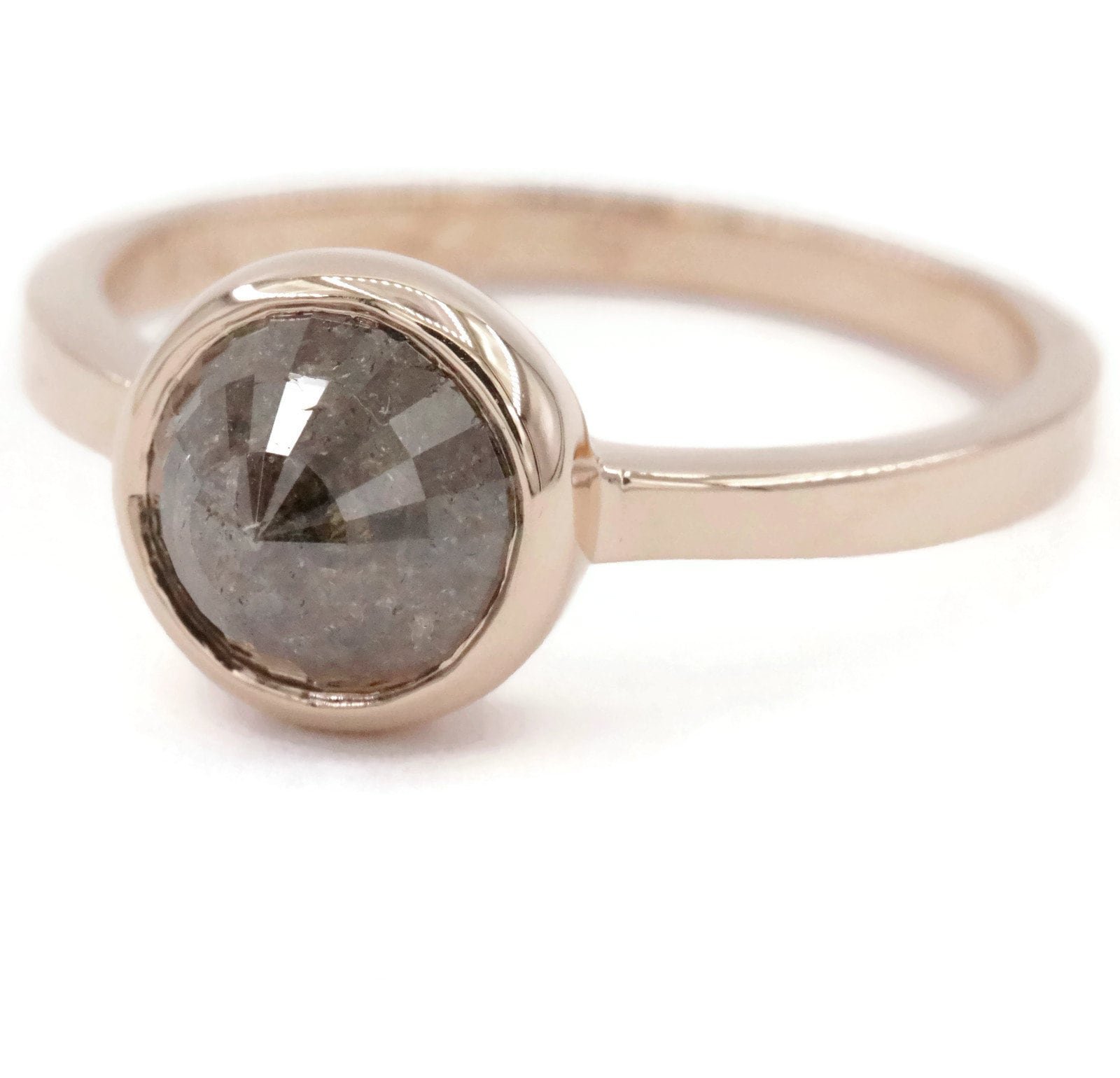 2 ct Rustic Natural Diamond Engagement and Wedding Rings Set