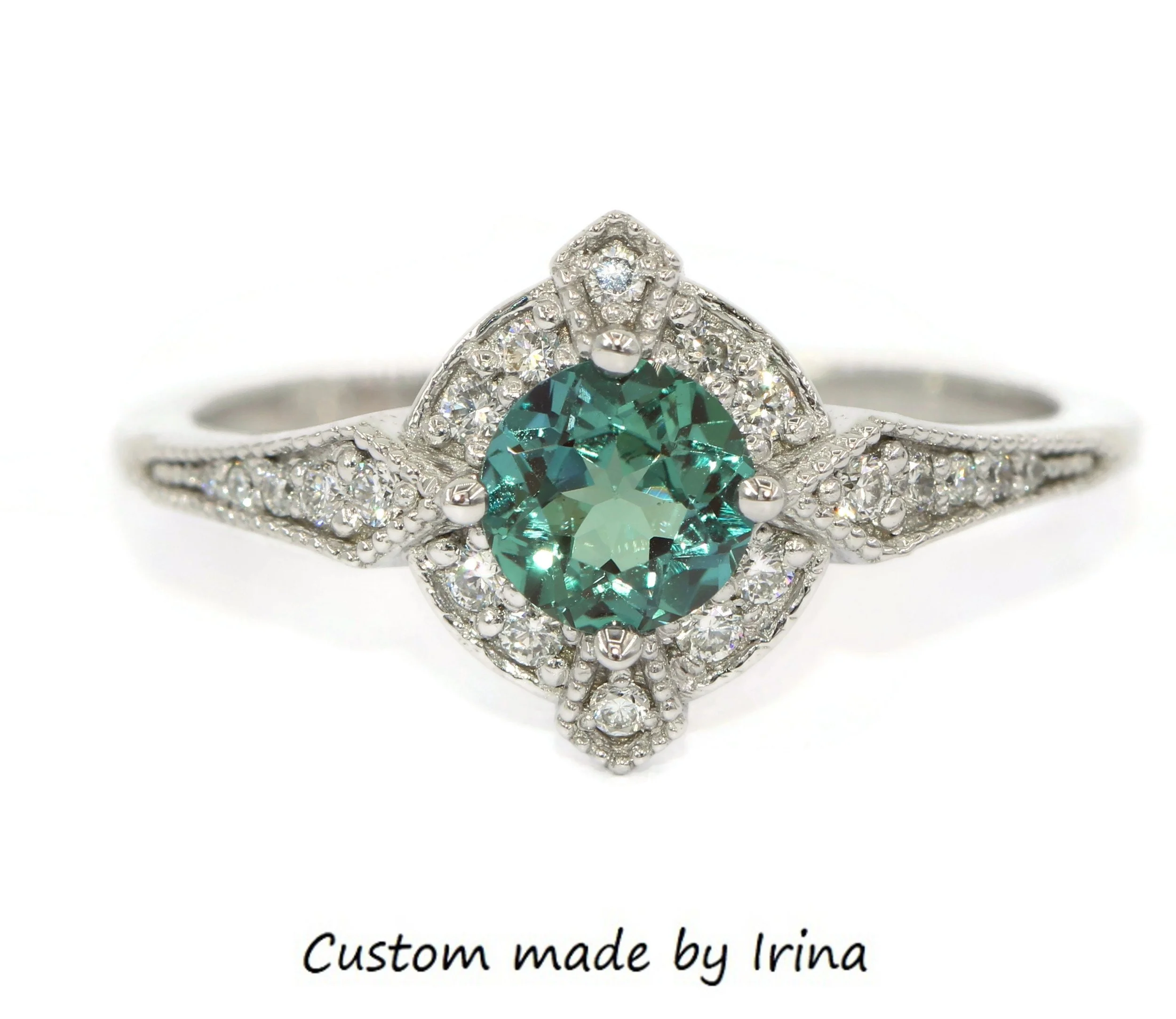Color Change Edwardian Style Inspired Natural Diamond Ring