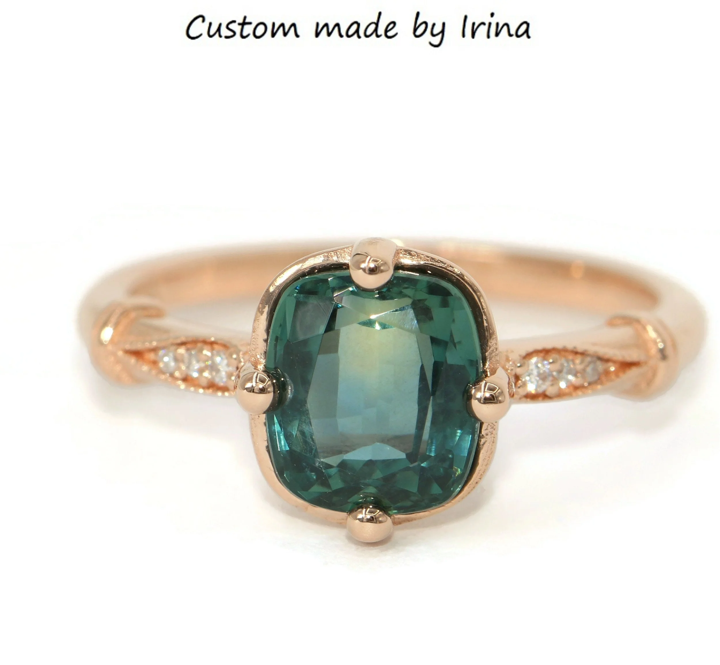 Edwardian Style Inspired 14k Solid Gold Custom Made Ring SETTING ONLY