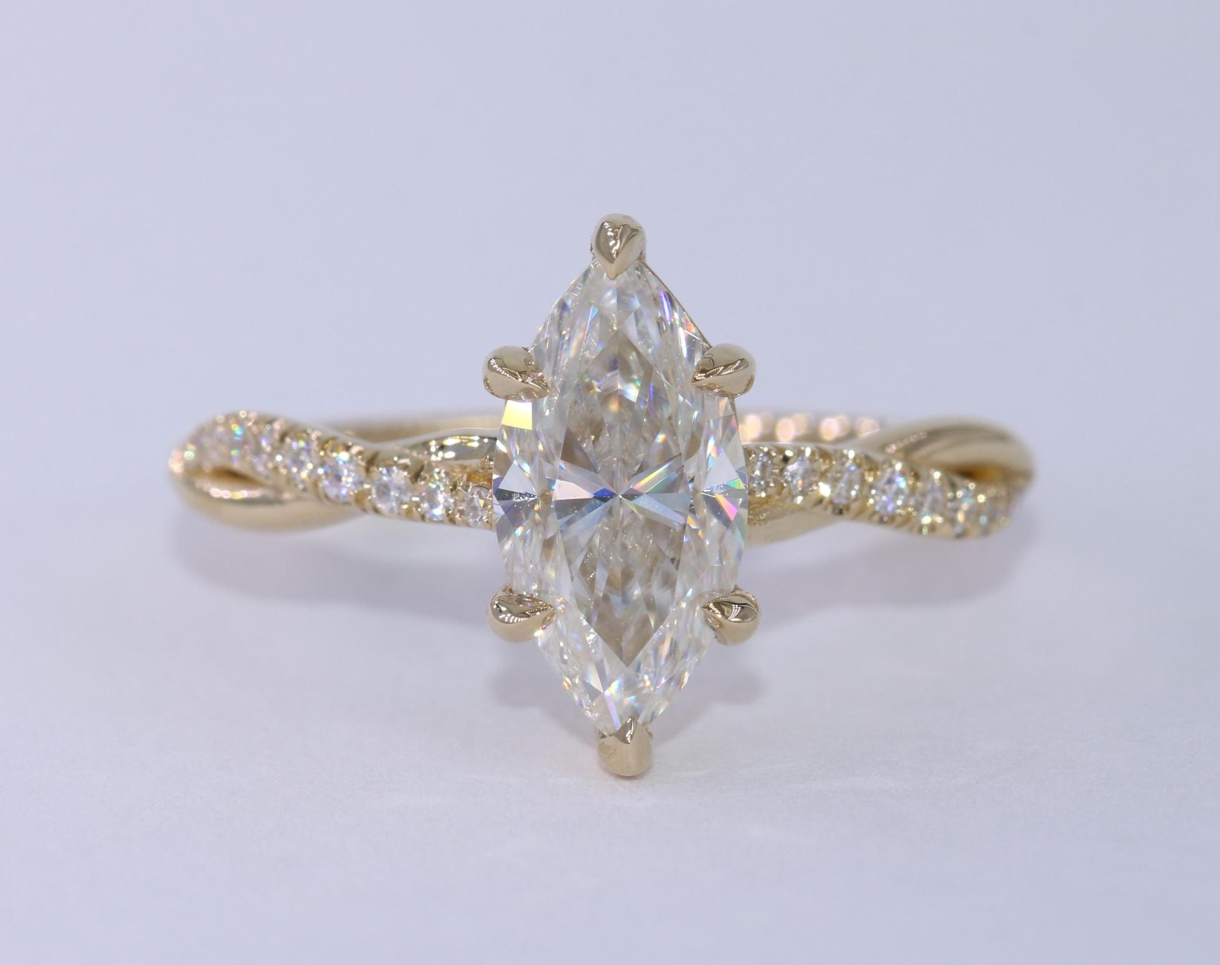 1.8 ct IGI Certified Marquise Lab Diamond Engagement Ring