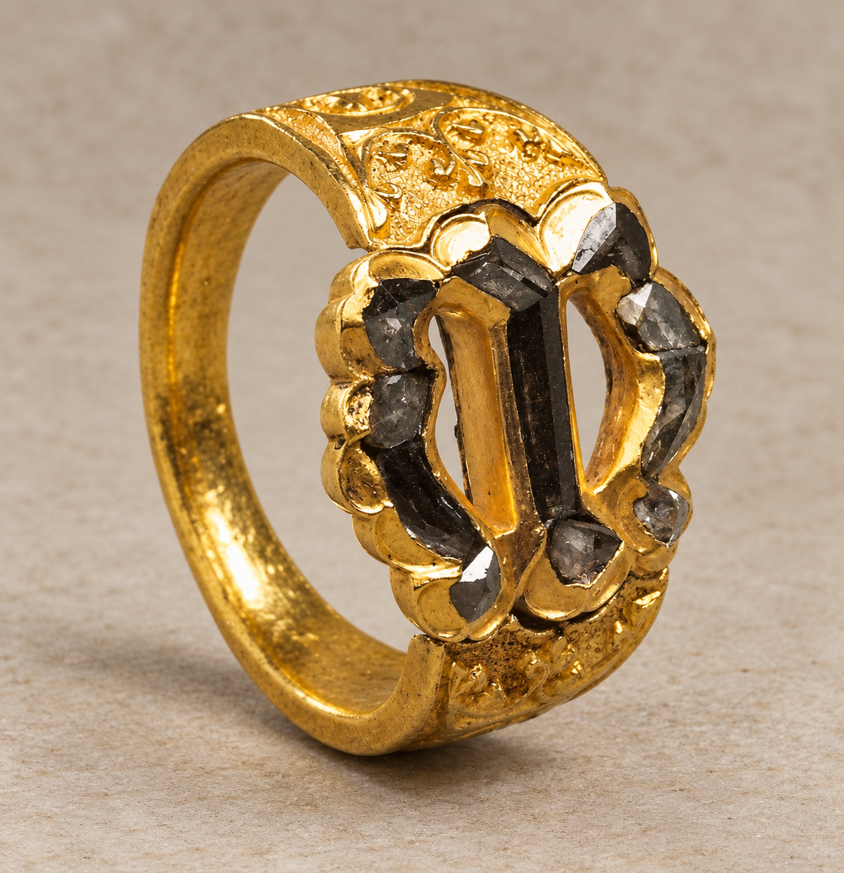 Ring of Mary of Burgundy. 15th century gold and diamond ring in Vienna.