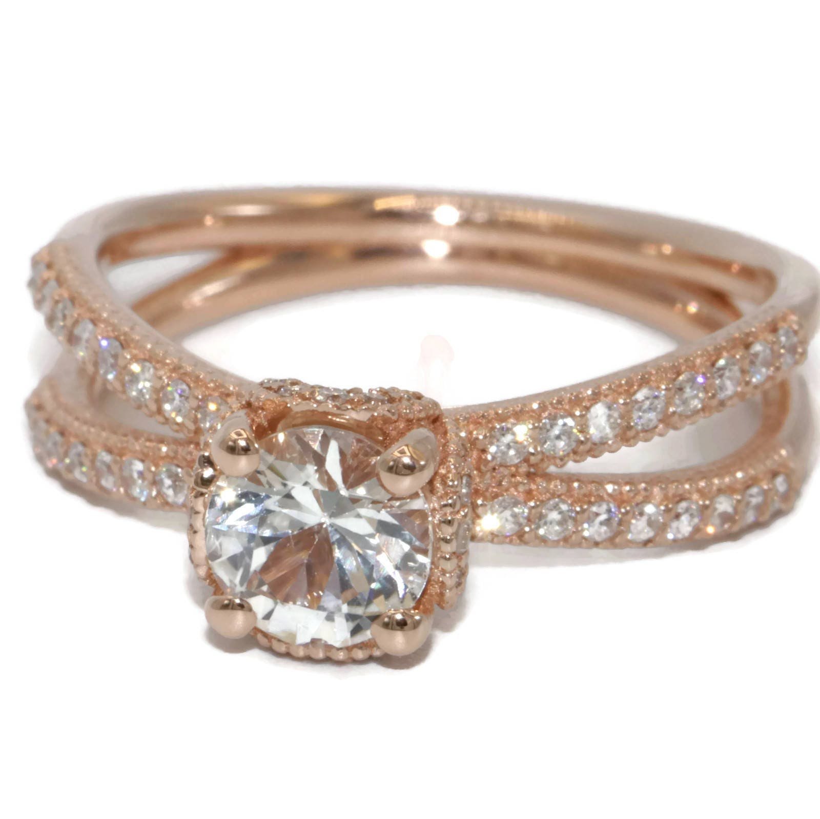 Split Shank 2 carat Round IGI Certified Lab Diamond Engagement Ring