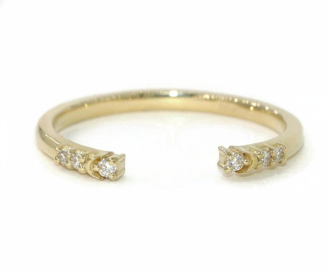 Open Cuff Natural Diamond Wedding Ring