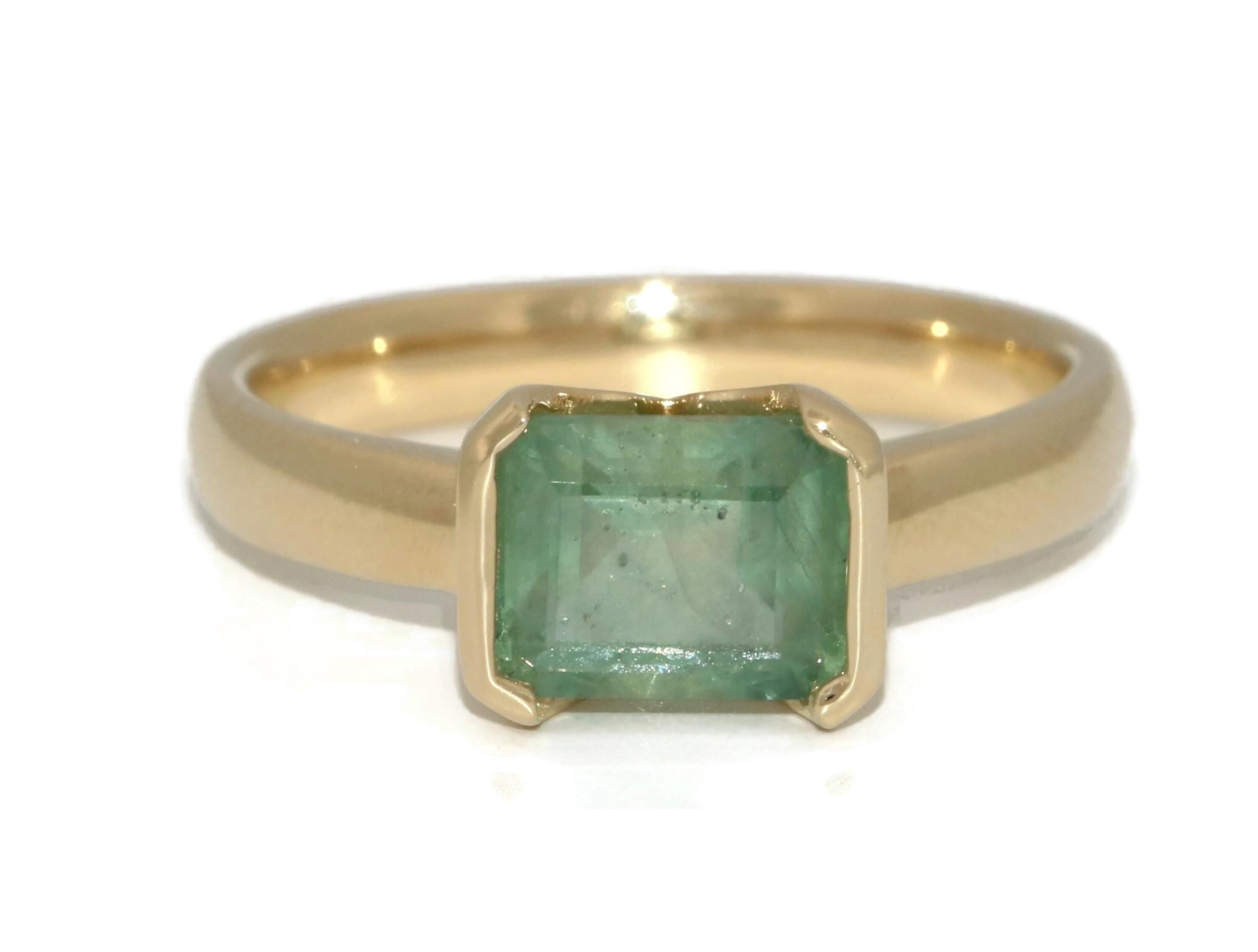 Half Bezel Classic Solitaire Engagement Ring SETTING ONLY