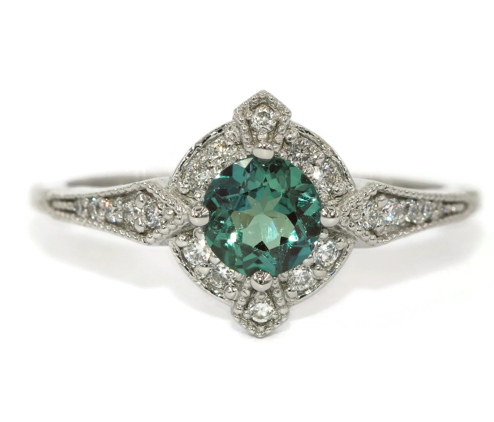 Color Change Edwardian Style Inspired Natural Diamond Ring