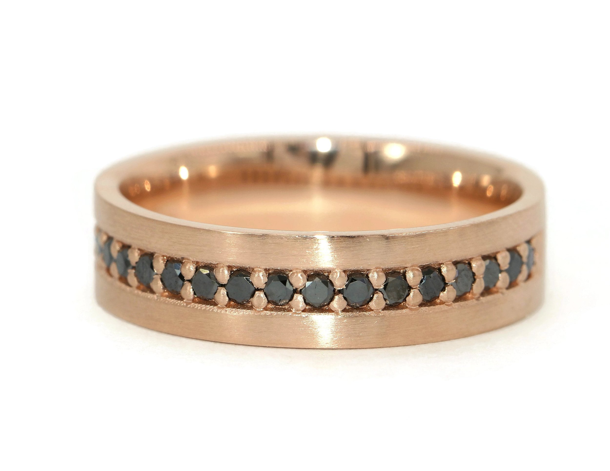 Men's Wedding Band: Black Diamond Half Eternity Ring