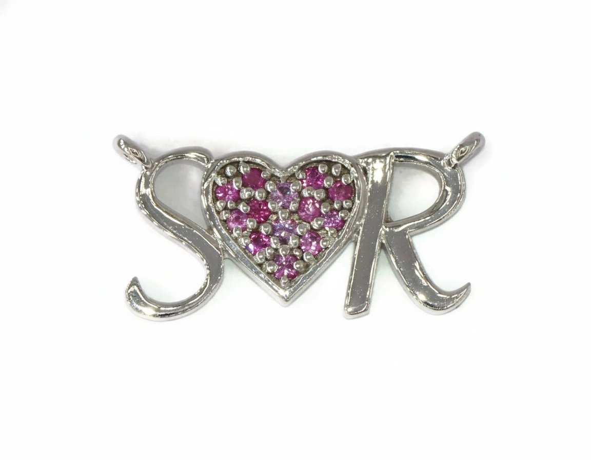 Personalized Initial Custom Necklace Letters Heart Pendant