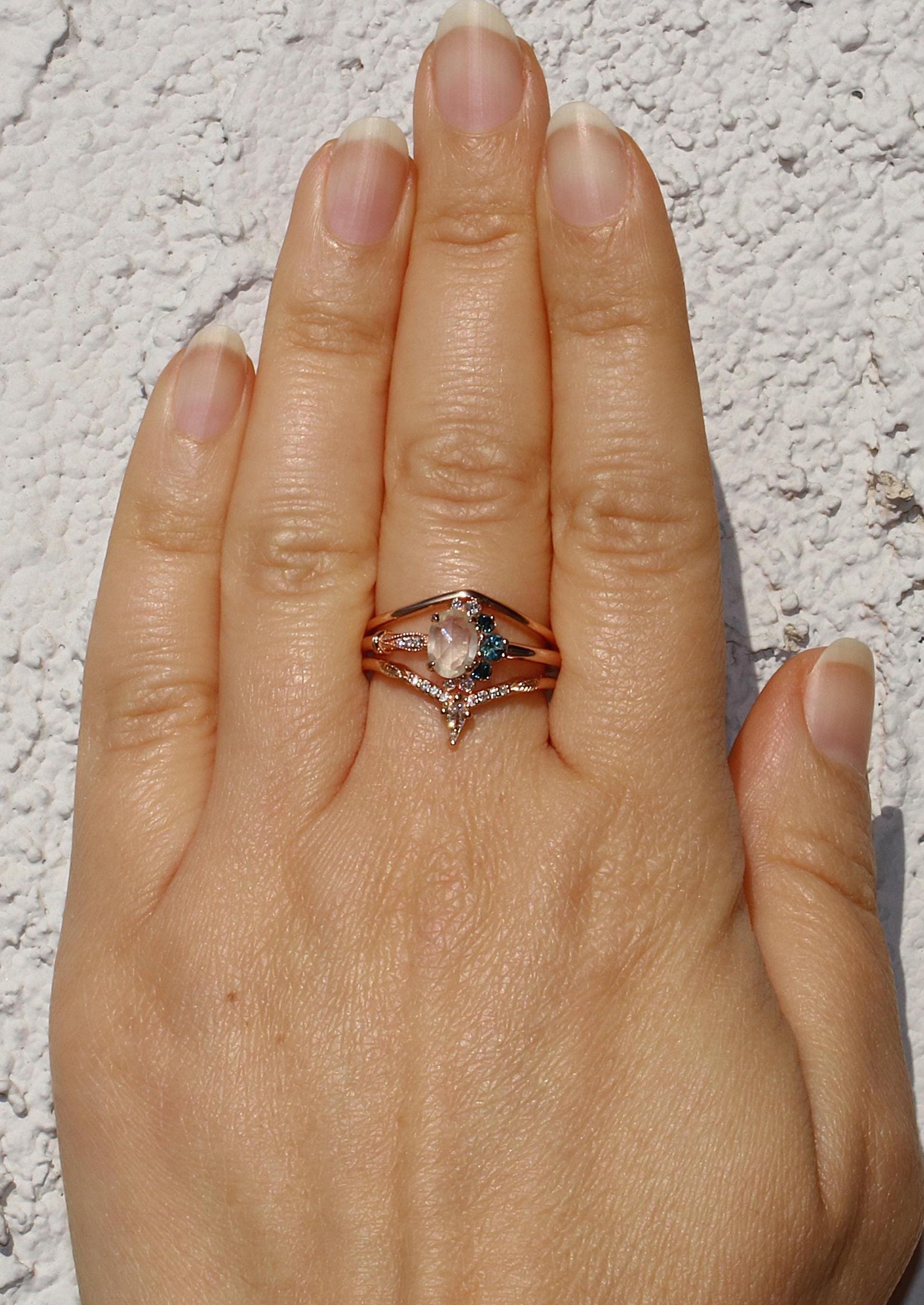 Engagement ring and wedding band stack custom made