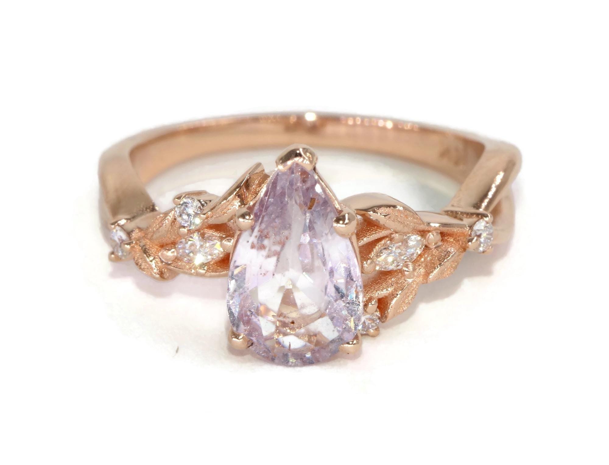 Art Nouveau Natural Sapphire and Diamond Engagement Ring
