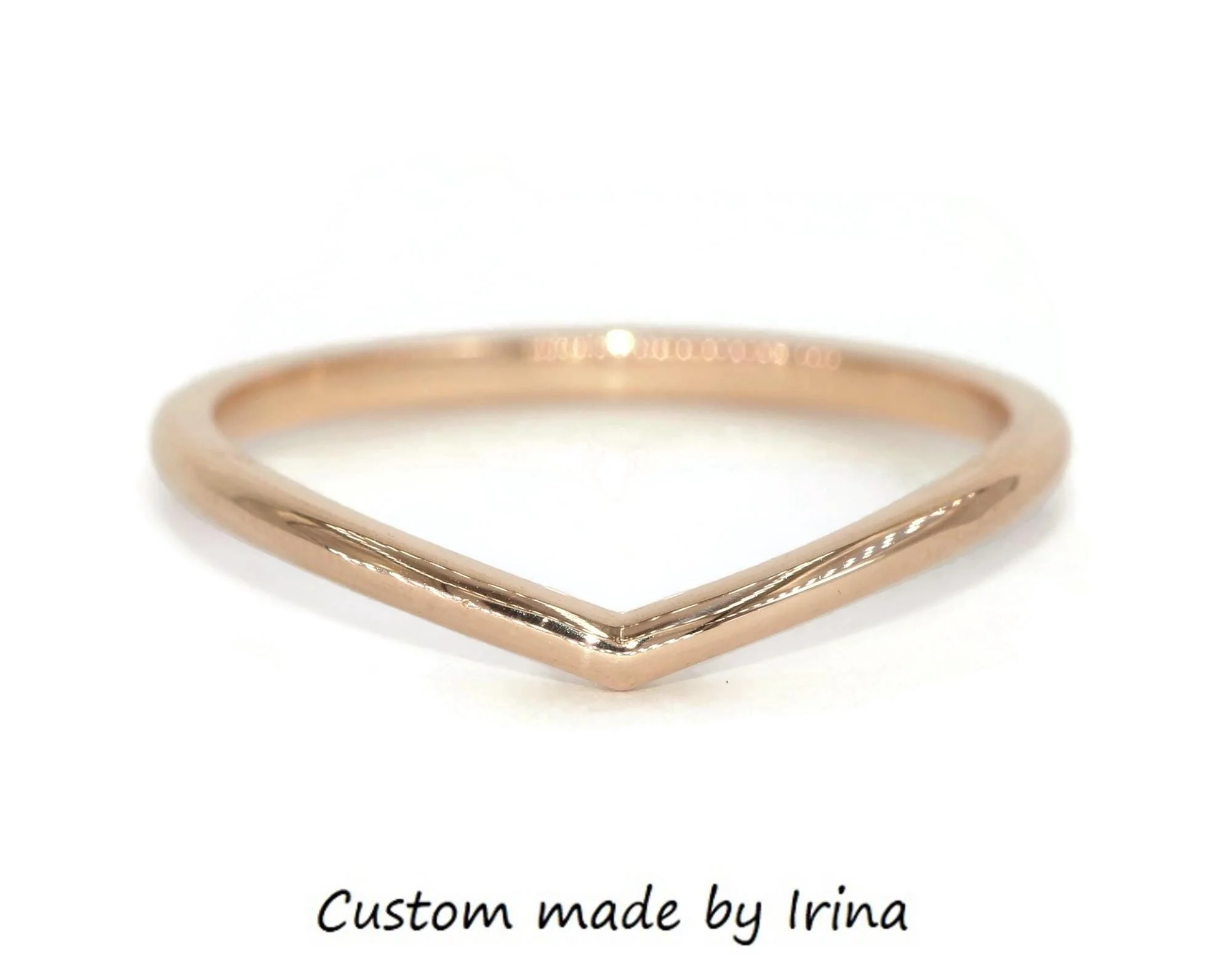 Flair Stackable Wedding Band Custom Made 14k Solid Gold