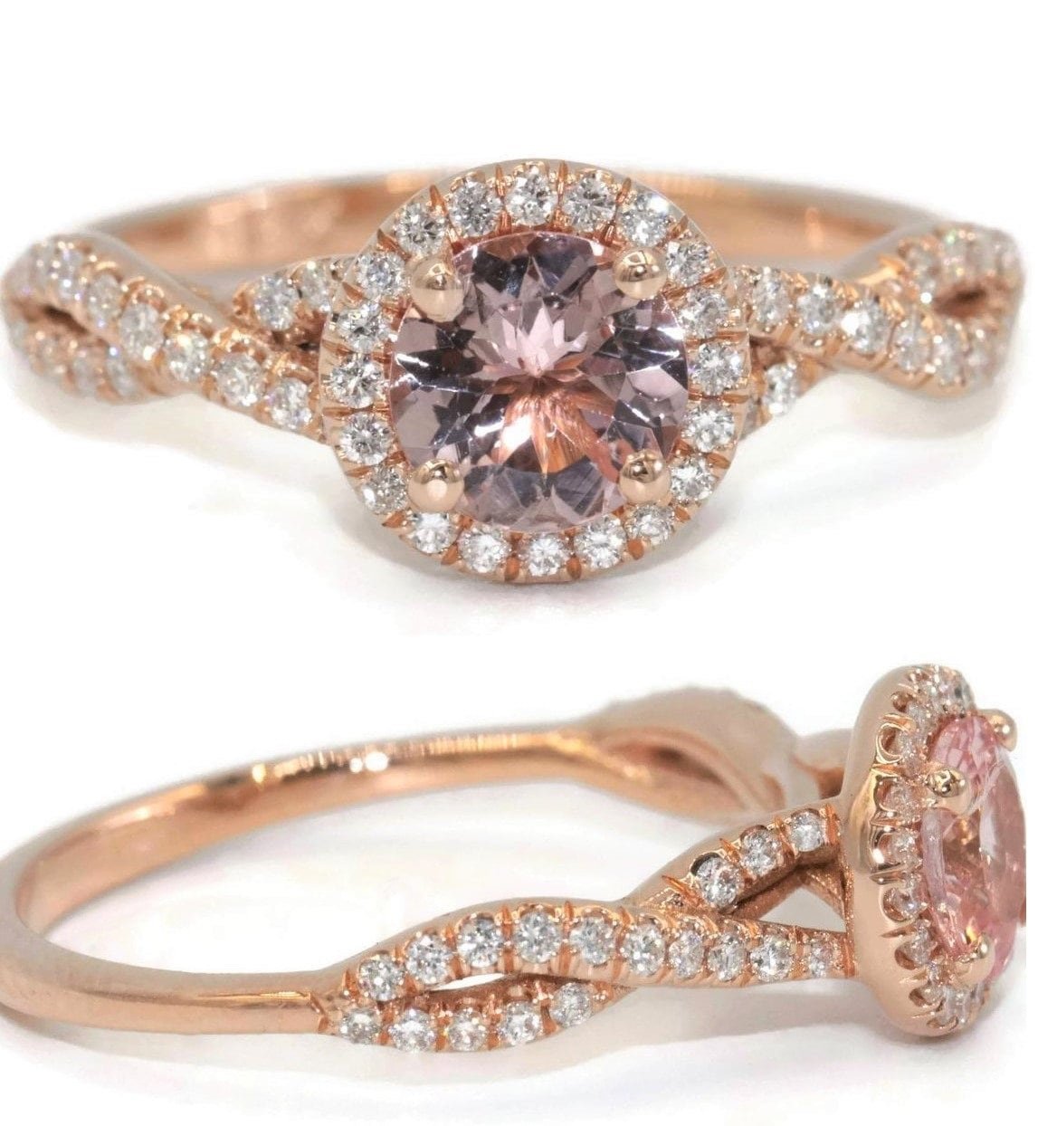 Rope Double Halo Bridal Diamond Ring