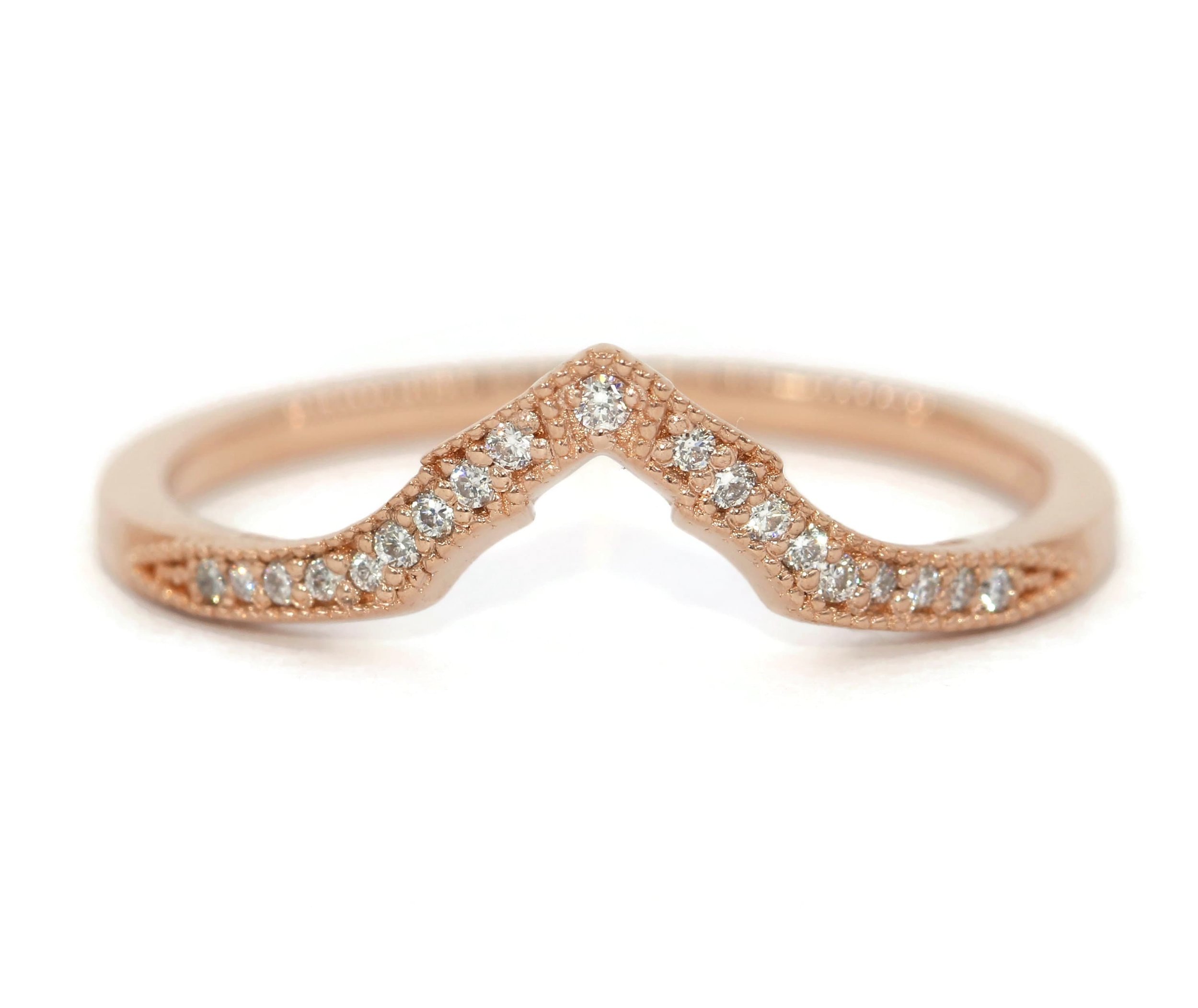 Custom Made Edwardian Inspired Natural Diamonds Wedding Band