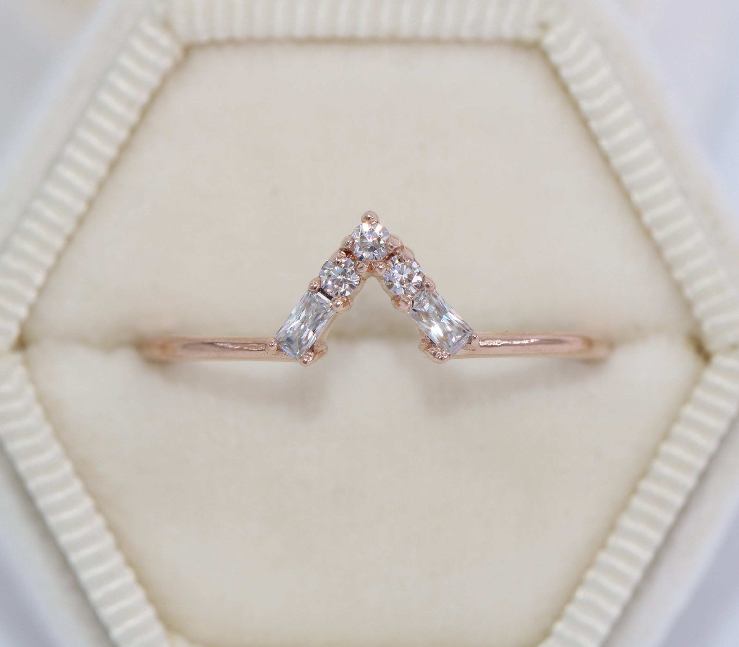 Custom Made Chevron V Custom Wedding Ring Band
