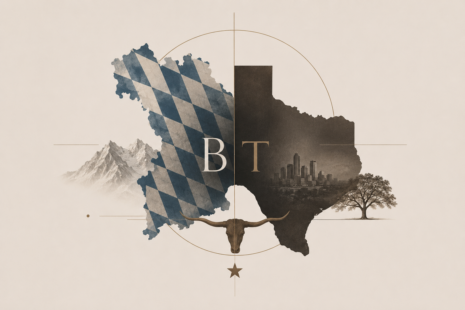 Crest combining a Bavarian lozenge pattern with the shape of Texas