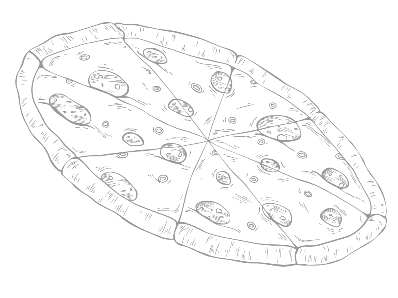 Pizza art illustration