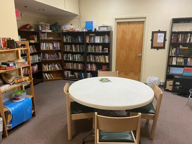 Libary, view towards food pantry entrance