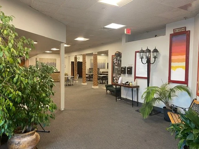 View from front doors to lobby