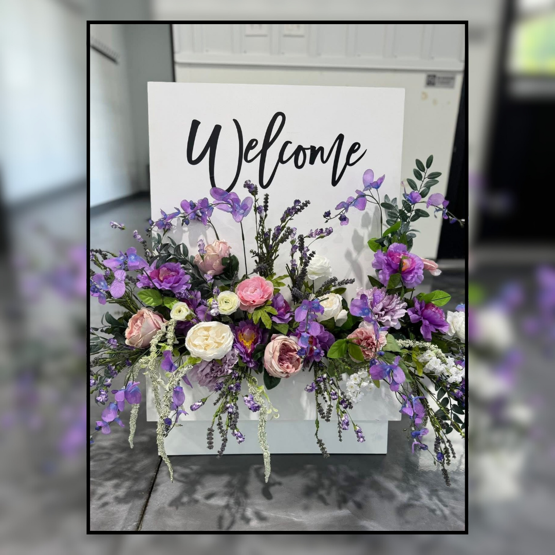 Floral Box Welcome Sign