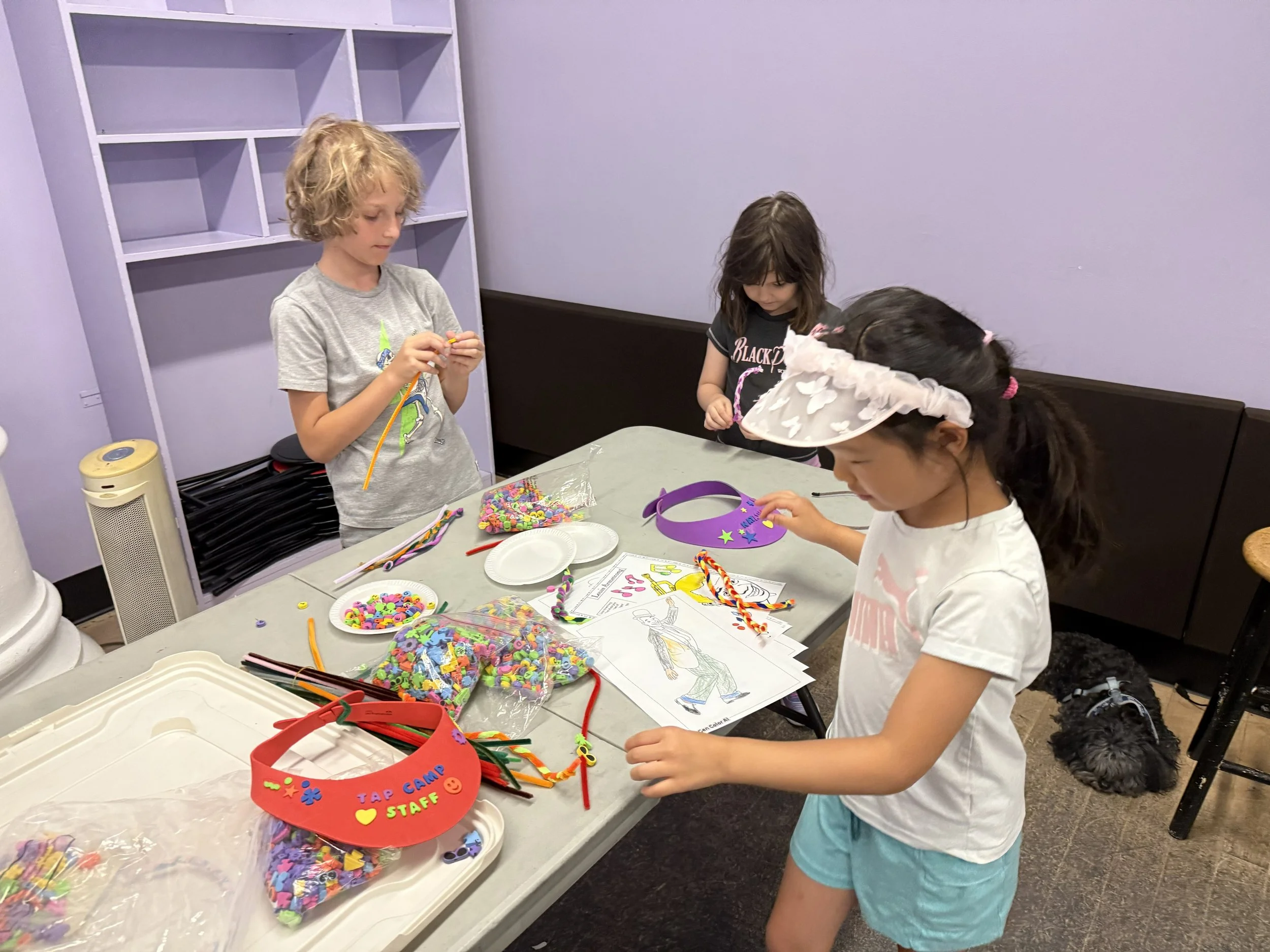 Tap camp kids doing arts and crafts