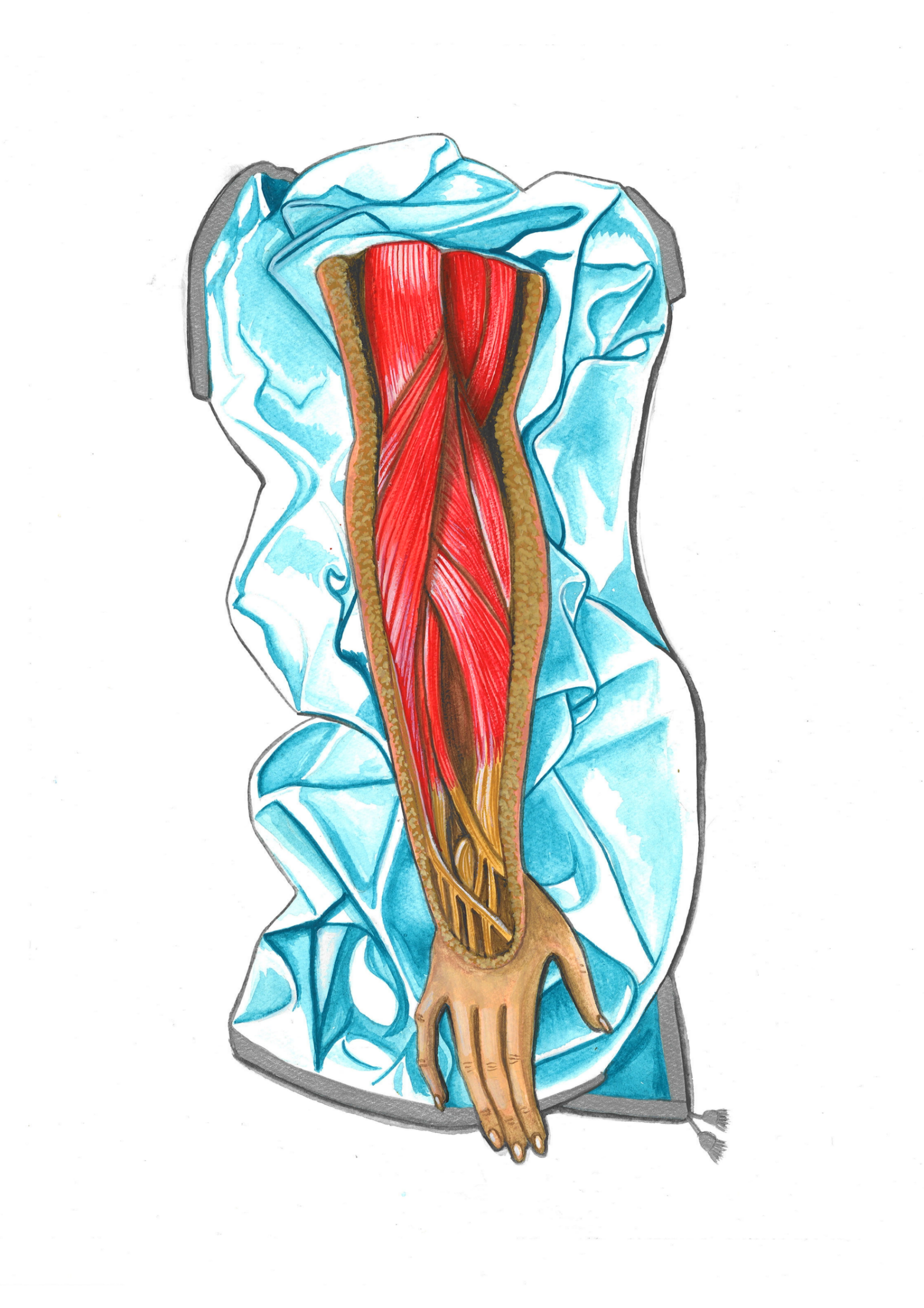 Arm Watercolour Enhanced Print A4
