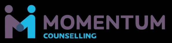 Logo for Momentum Counselling with stylized letter M and text