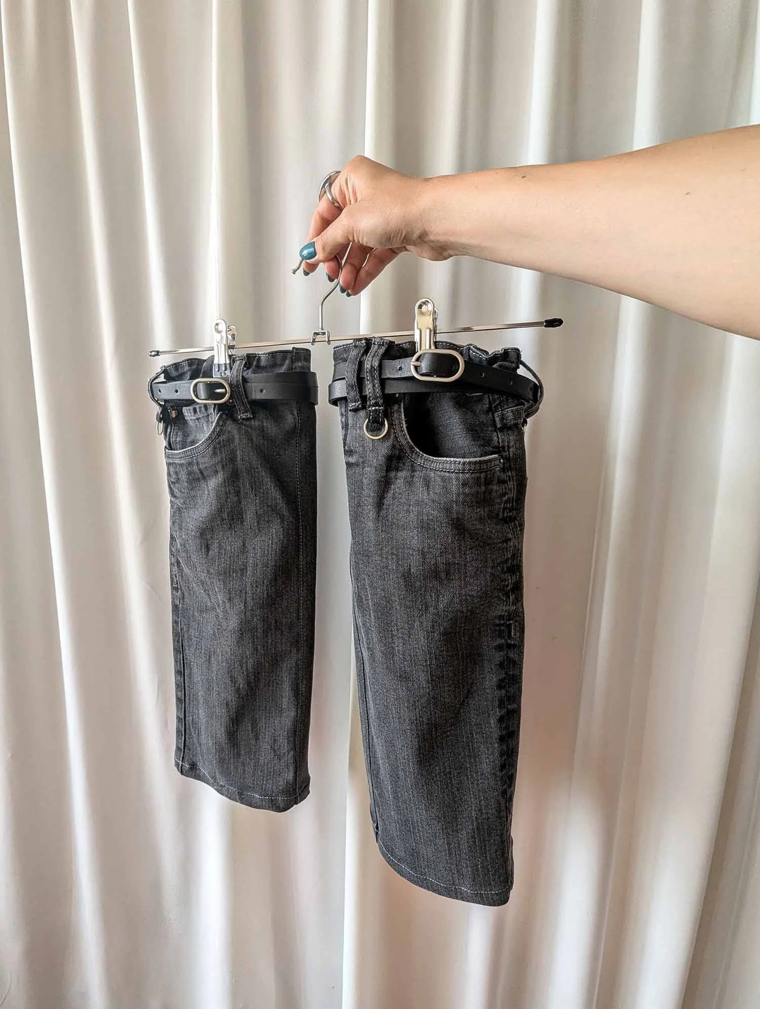 Straight-leg-upcycled-black-denim-leg-warmers-with-leather-belts-and-metallic-hardware-3.jpg