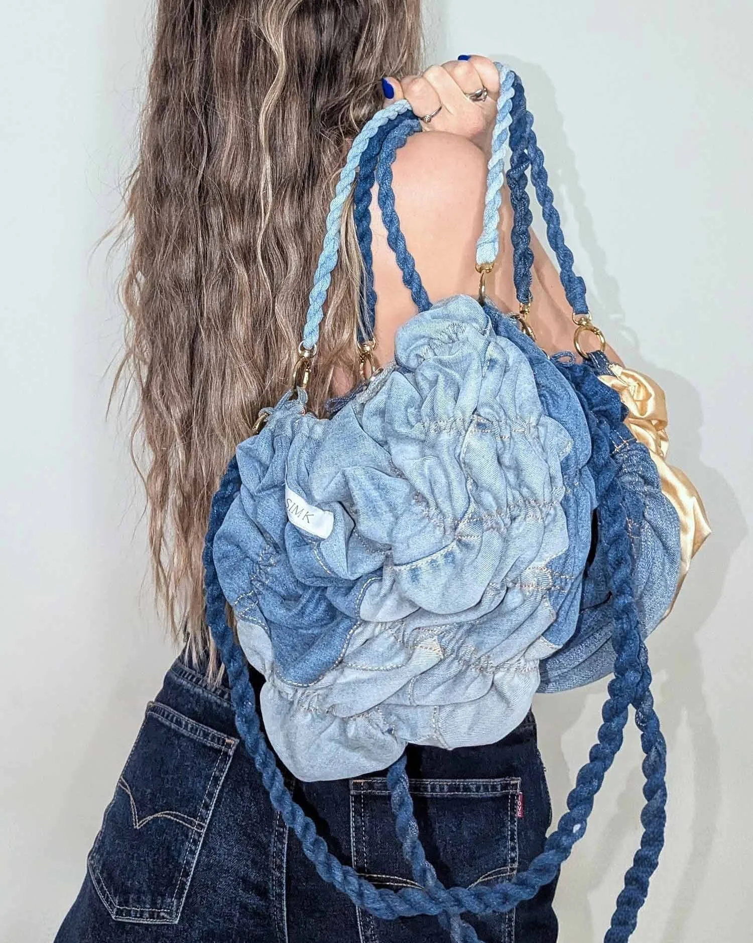 BIJOU PURSE - upcycled blue denim and golden satin double-faced bag (5).jpg