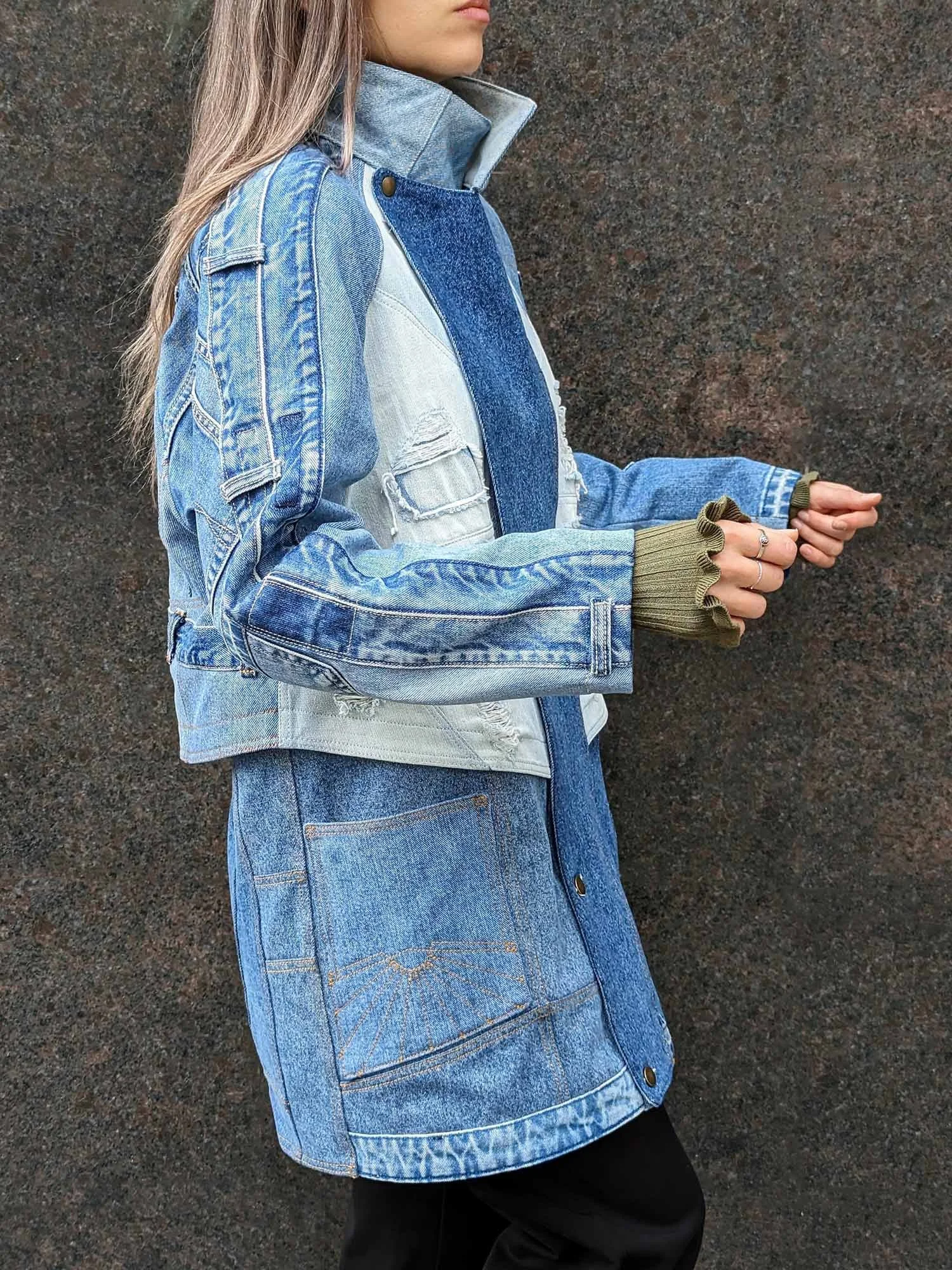 Trench coat from upcycled blue denim 4.jpg