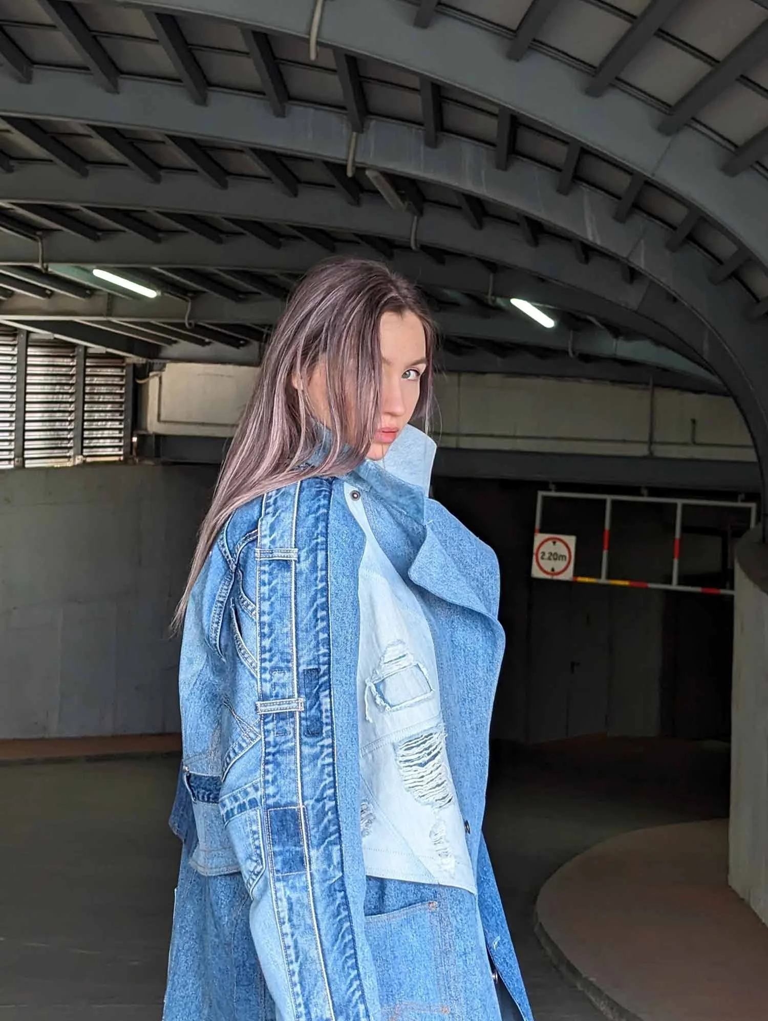 Trench coat from upcycled blue denim 6.jpg