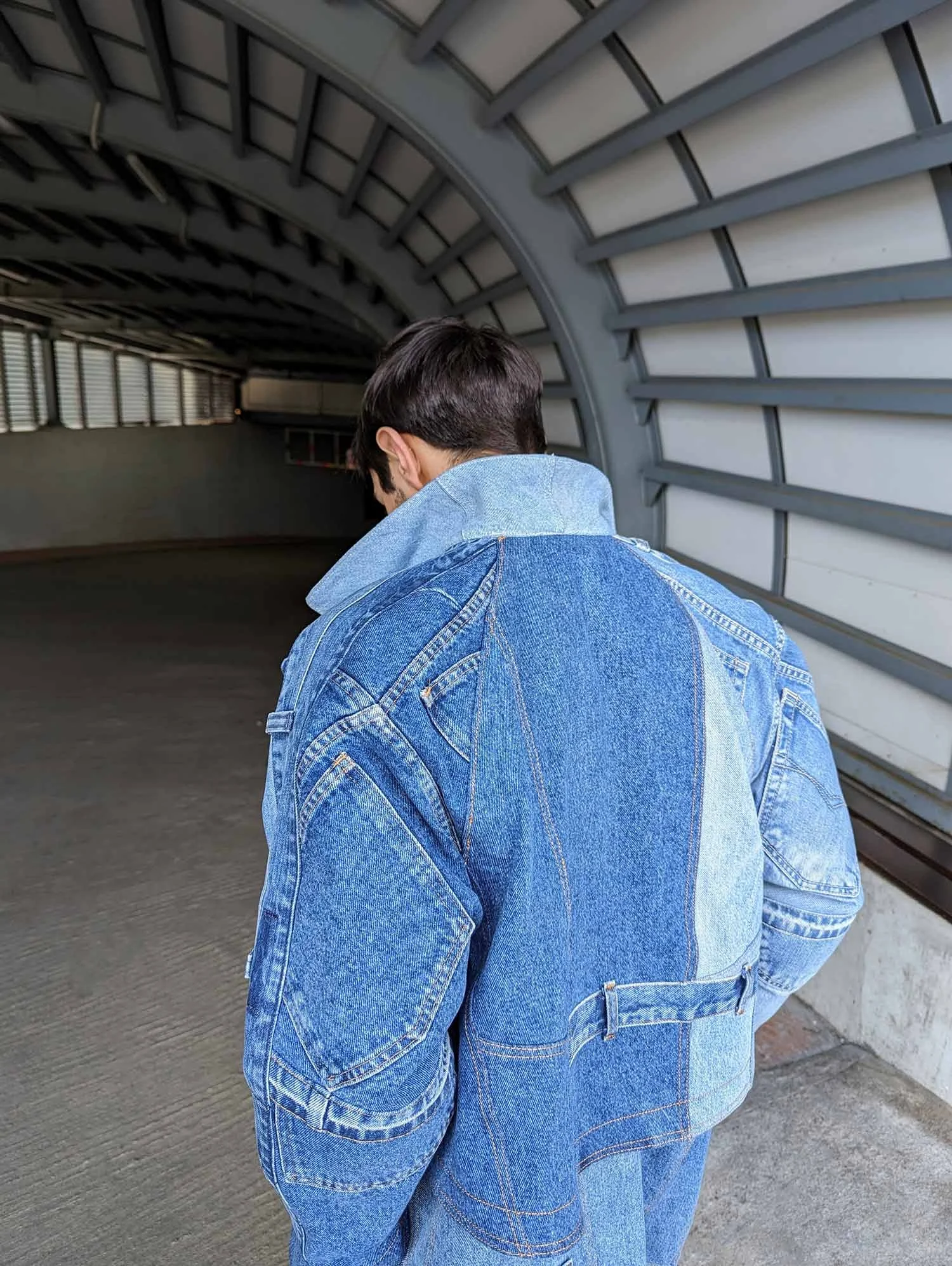 Trench coat from upcycled blue denim 8.jpg