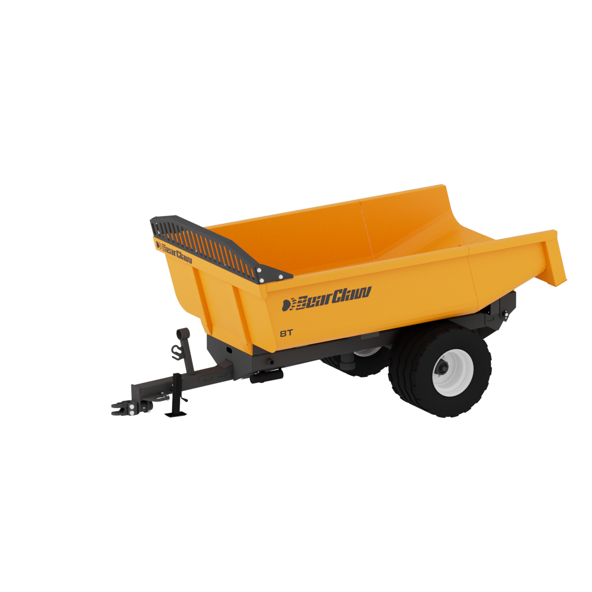 Yellow StarClaw 8T utility wagon with black handle and large black wheel, used for transporting materials.