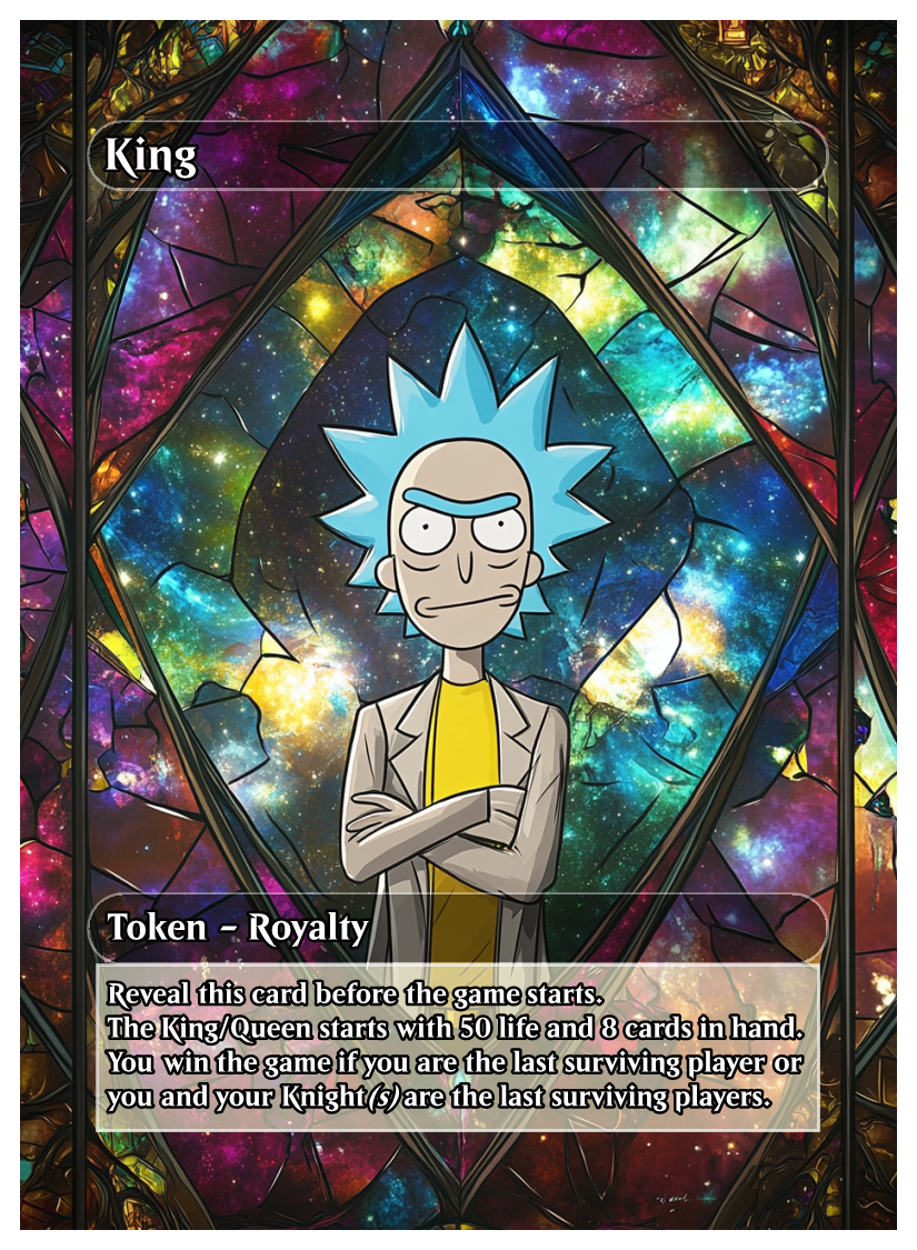 King/Usurper Role Token Cards (Rick Sanchez)